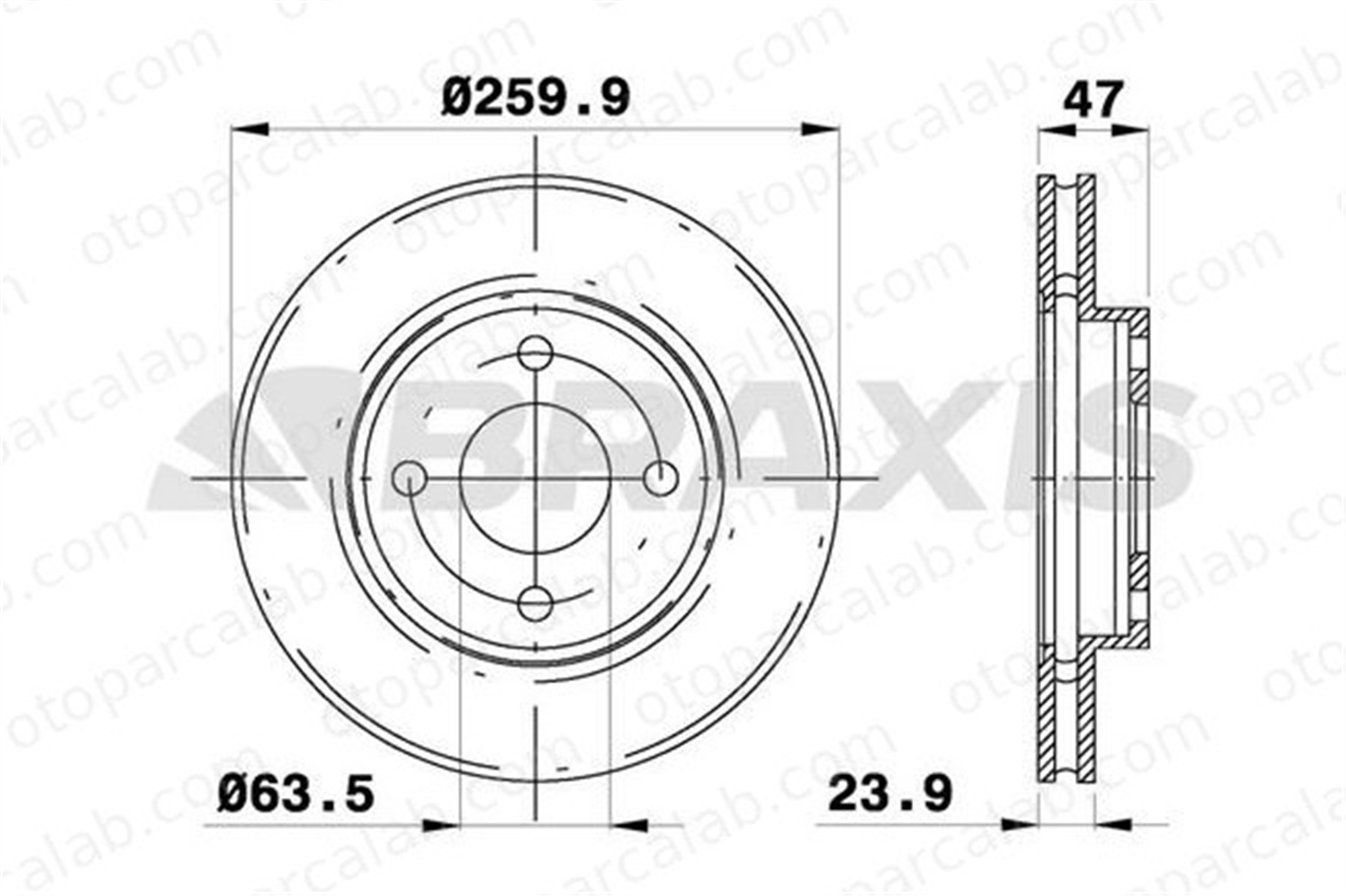 BRAXIS AE0116 Fren Disk Ayna Ön Sağ ve Sol FORD MONDEO I Turnier MONDEO I 5026784