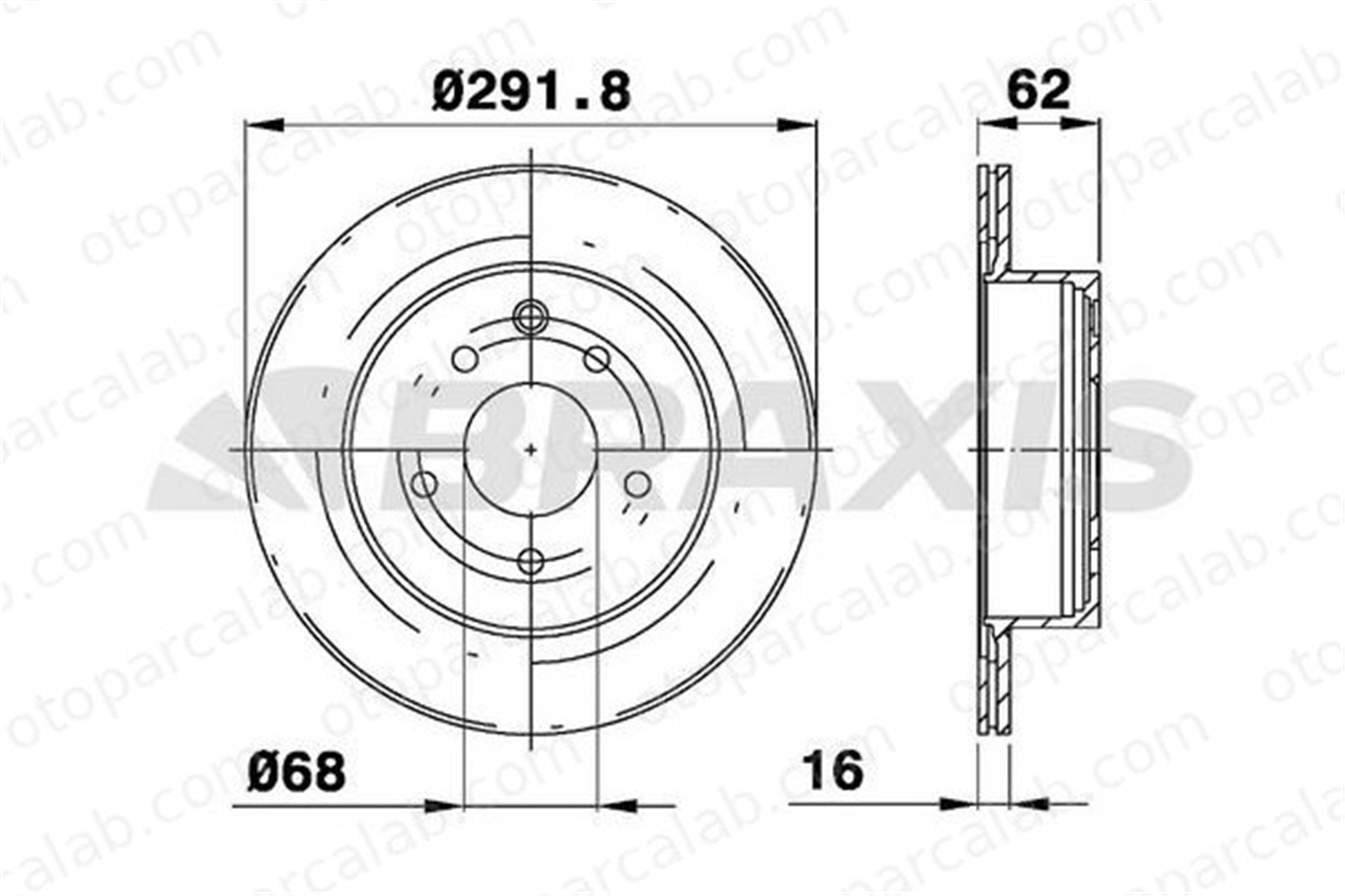 BRAXIS AE0127 Fren Disk Ayna Arka Sağ ve Sol NISSAN X-TRAIL I X-TRAIL II 432068H304 432068H305