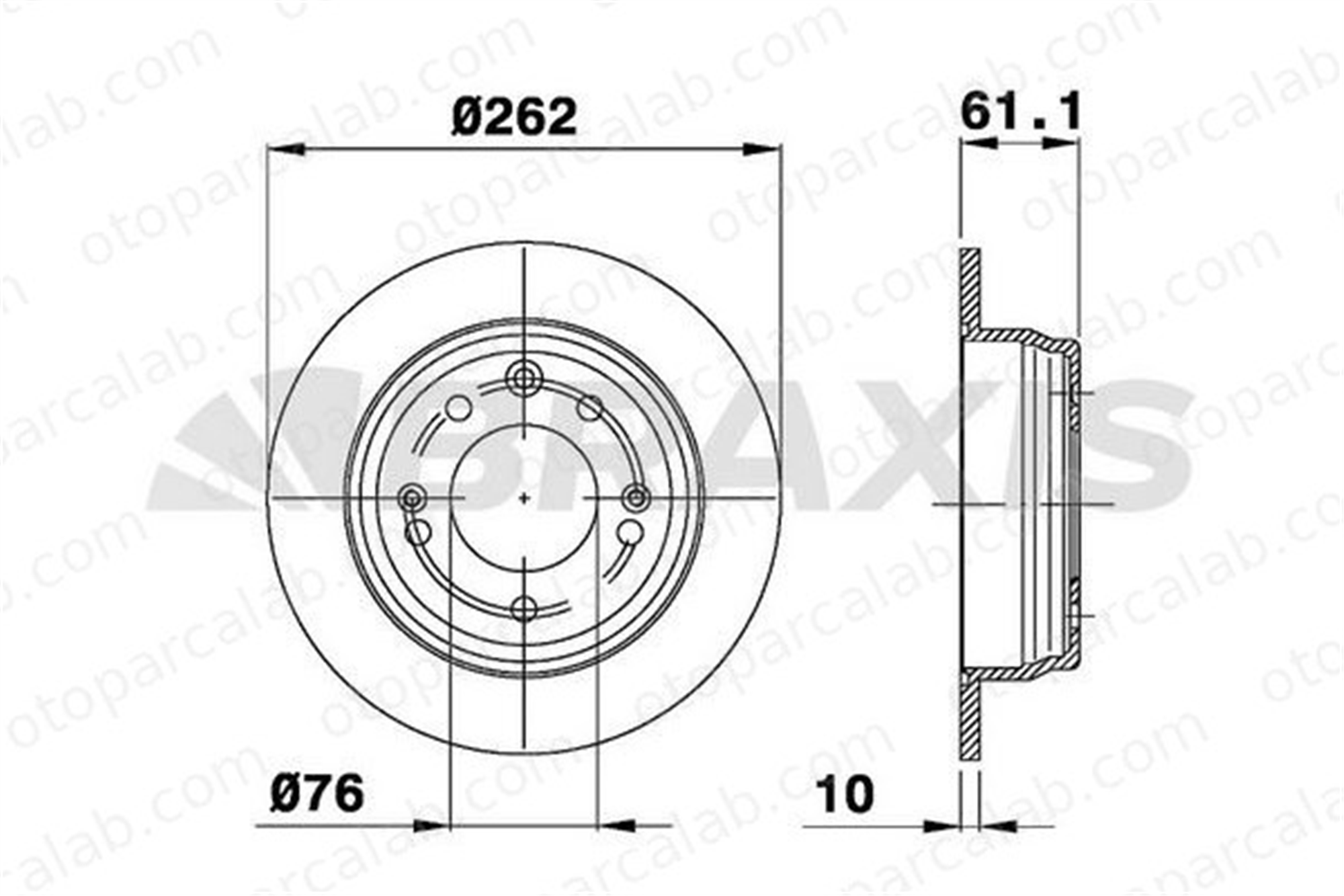 BRAXIS AE0129 Fren Disk Ayna Arka Sağ ve Sol HYUNDAI i30 i30 Station wagon 584111H300 584111H100