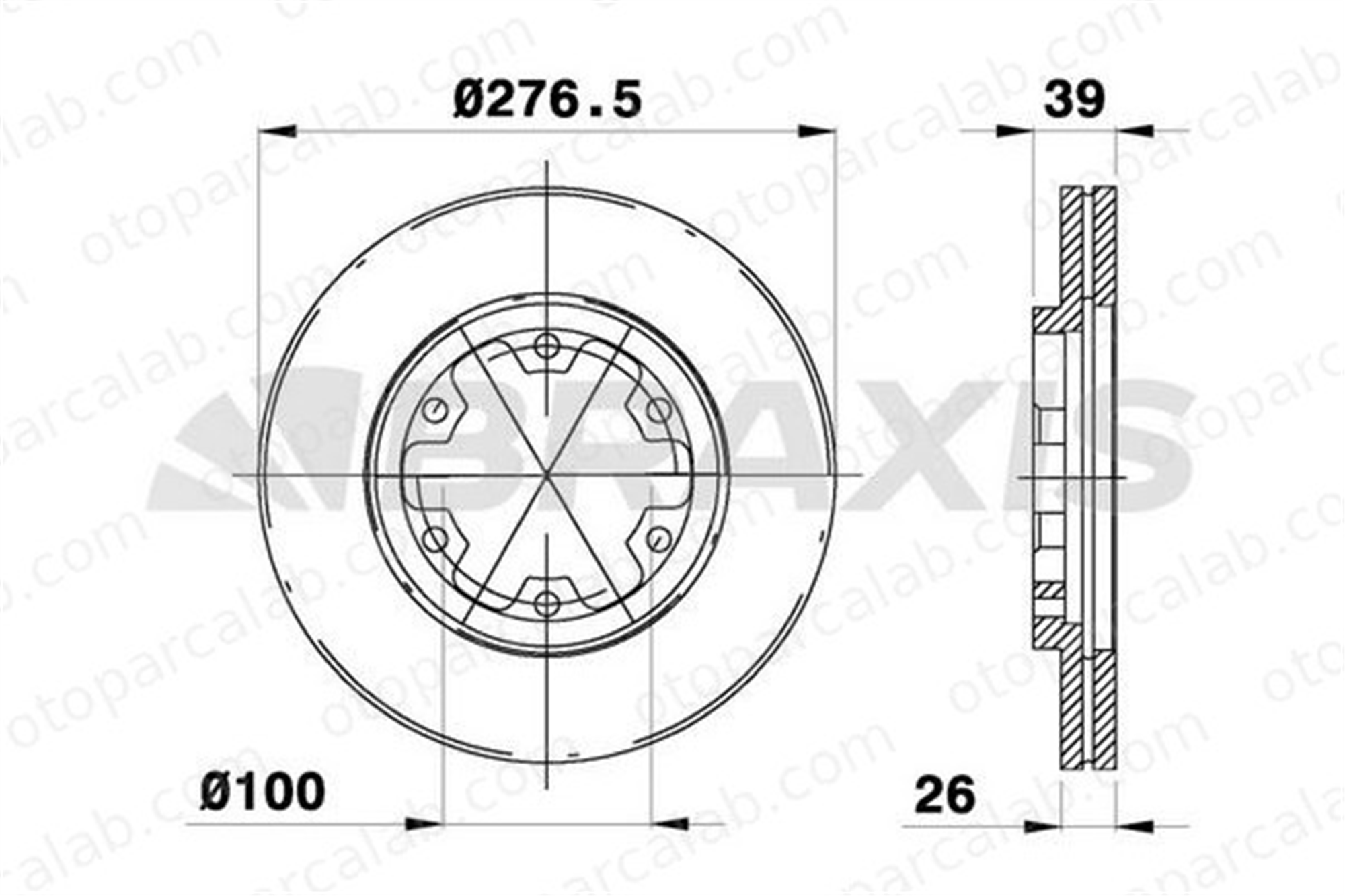 BRAXIS AE0130 Fren Disk Ayna Ön Sağ ve Sol FORD MAVERICK NISSAN PICK UP 1954433 402060F000