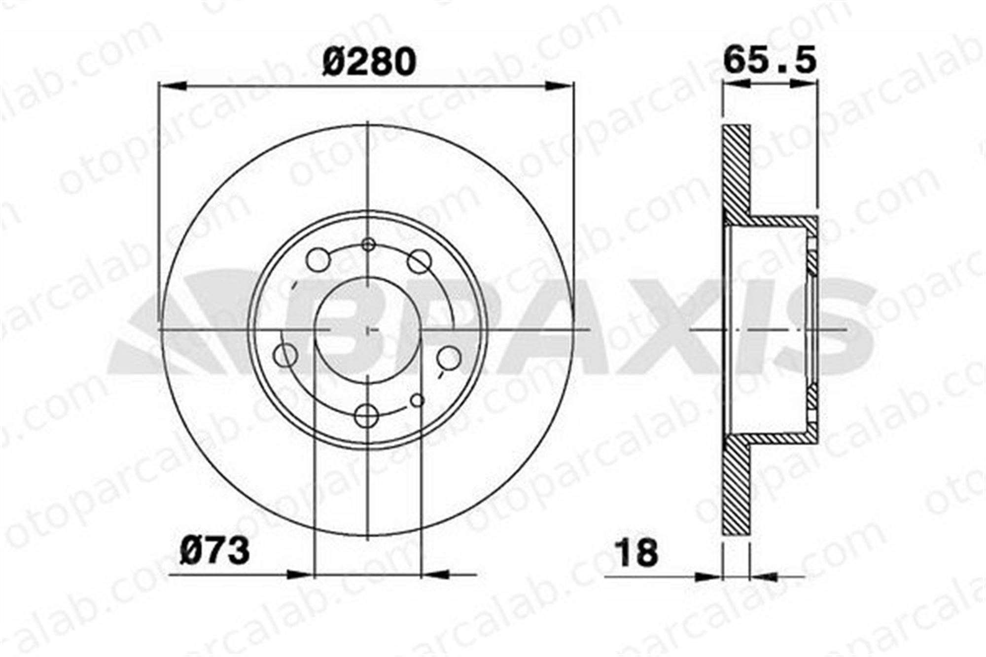 BRAXIS AE0134 Fren Disk Ayna Ön Sağ ve Sol FIAT DUCATO Panelvan/Van DUCATO Platform şasi 1300500080 71738910