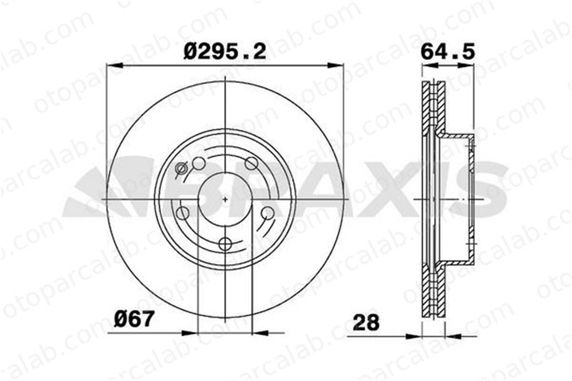 BRAXIS AE0142 Fren Disk Ayna Ön Sağ ve Sol MERCEDES-BENZ C-SERISI C-SERISI T-Model A2044210712 2124211312