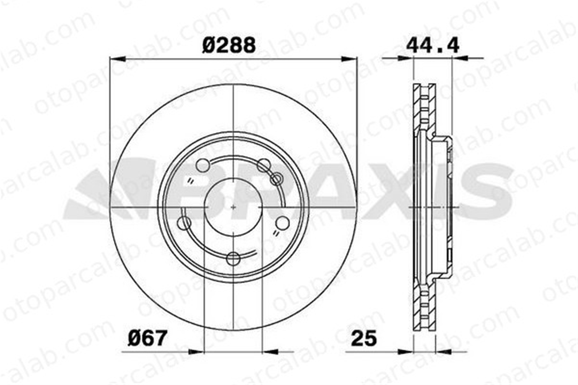 BRAXIS AE0155 Fren Disk Ayna Ön Sağ ve Sol MERCEDES-BENZ B-SERISI Sports Tourer A-SERISI 1694210212 1694211112