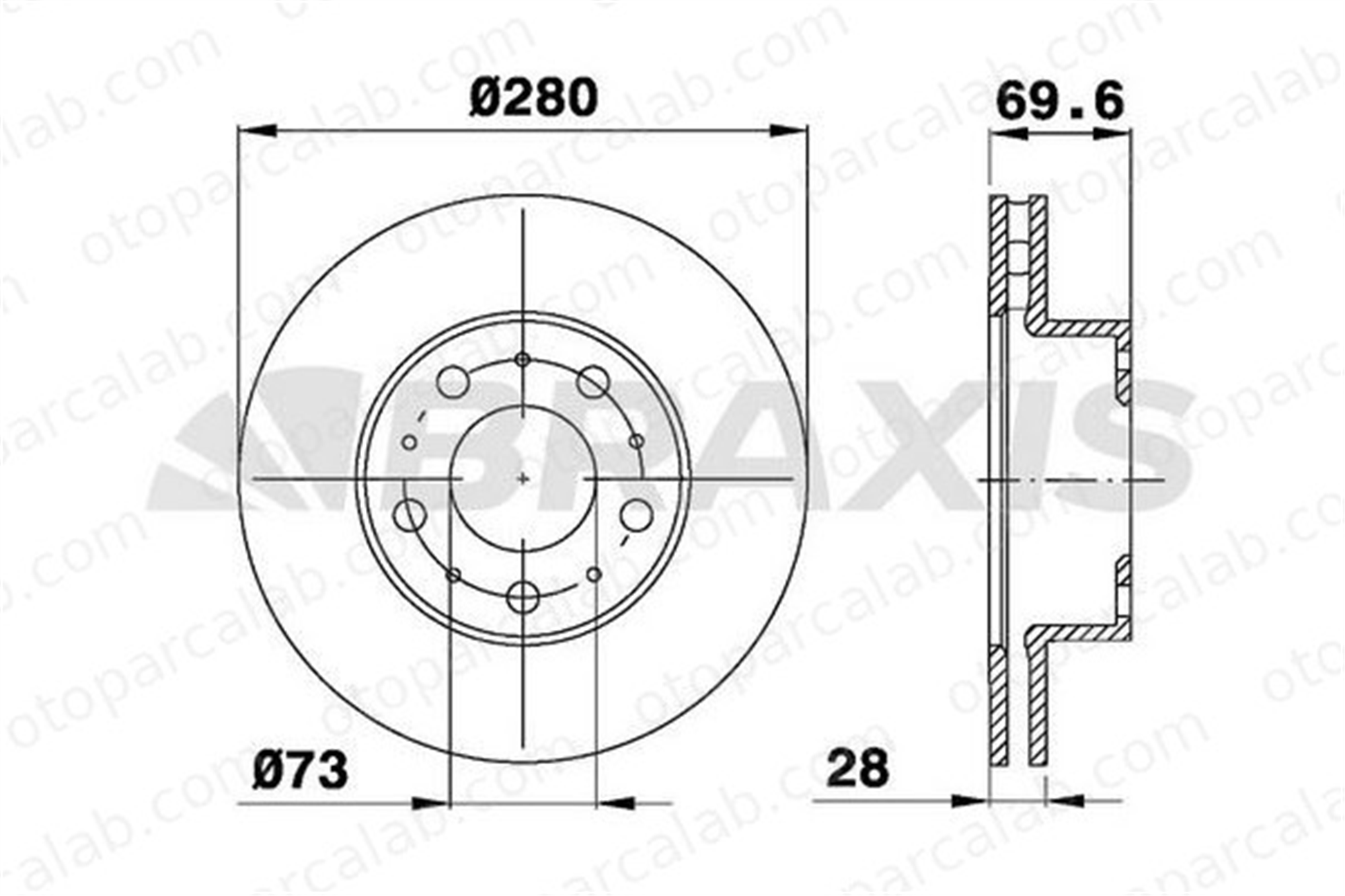 BRAXIS AE0176 Fren Disk Ayna Ön Sağ ve Sol FIAT DUCATO Panelvan/Van CITROËN JUMPER Panelvan/Van 51848620 51848621