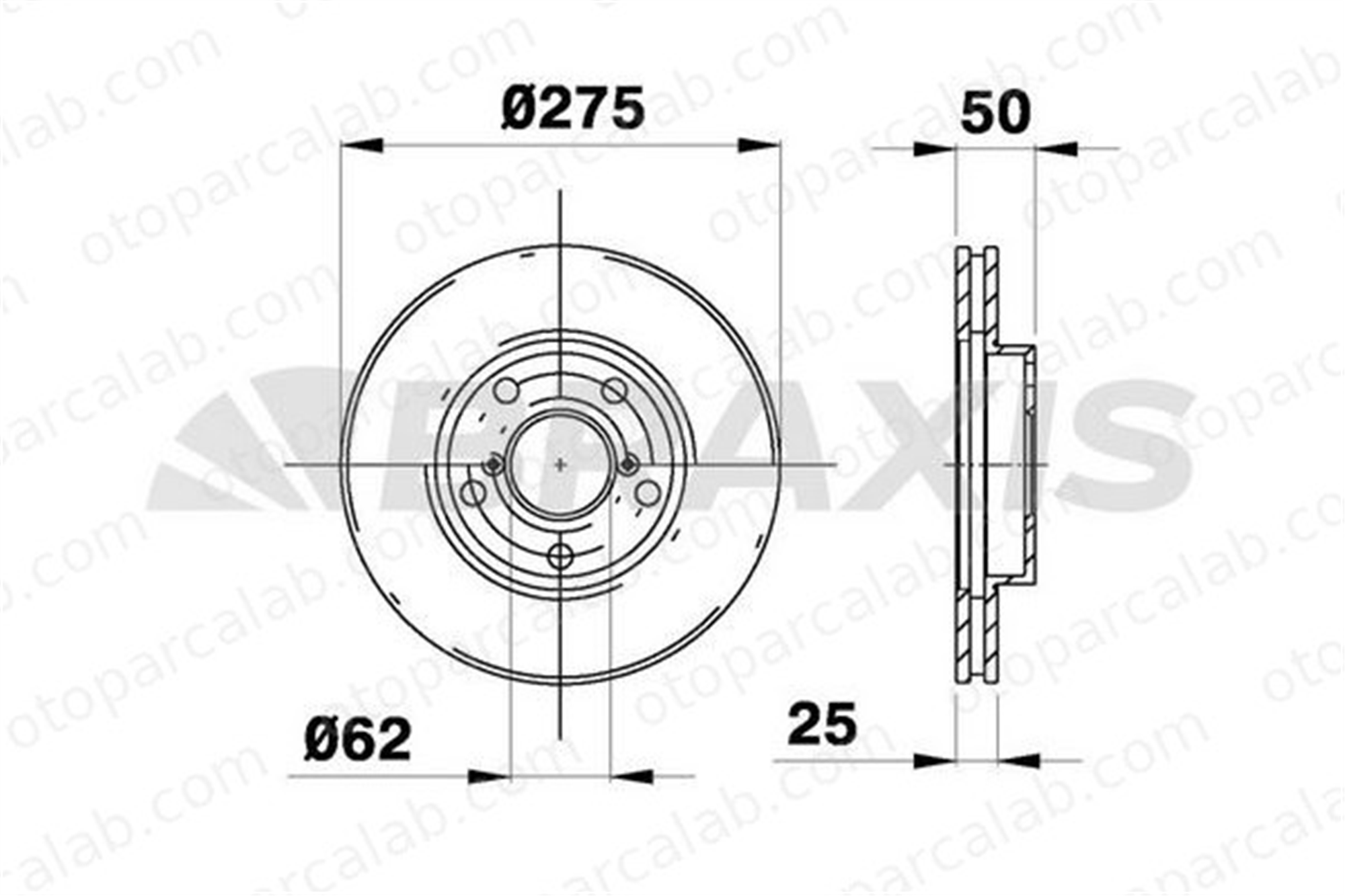 BRAXIS AE0183 Fren Disk Ayna Ön Sağ ve Sol TOYOTA RAV 4 II 4351242032