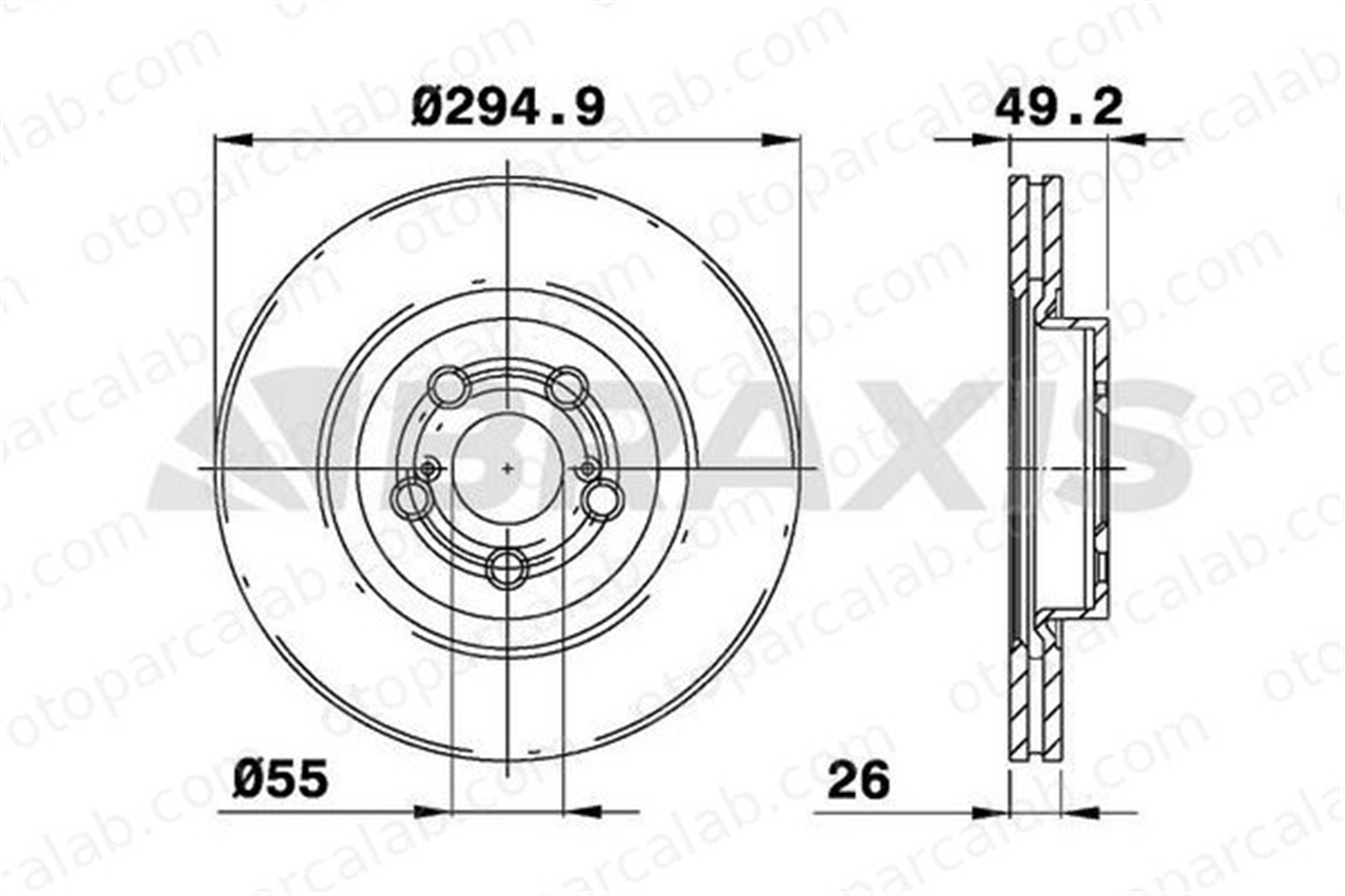 BRAXIS AE0200 Fren Disk Ayna Ön Sağ ve Sol TOYOTA AVENSIS AVENSIS Sedan 4351205110