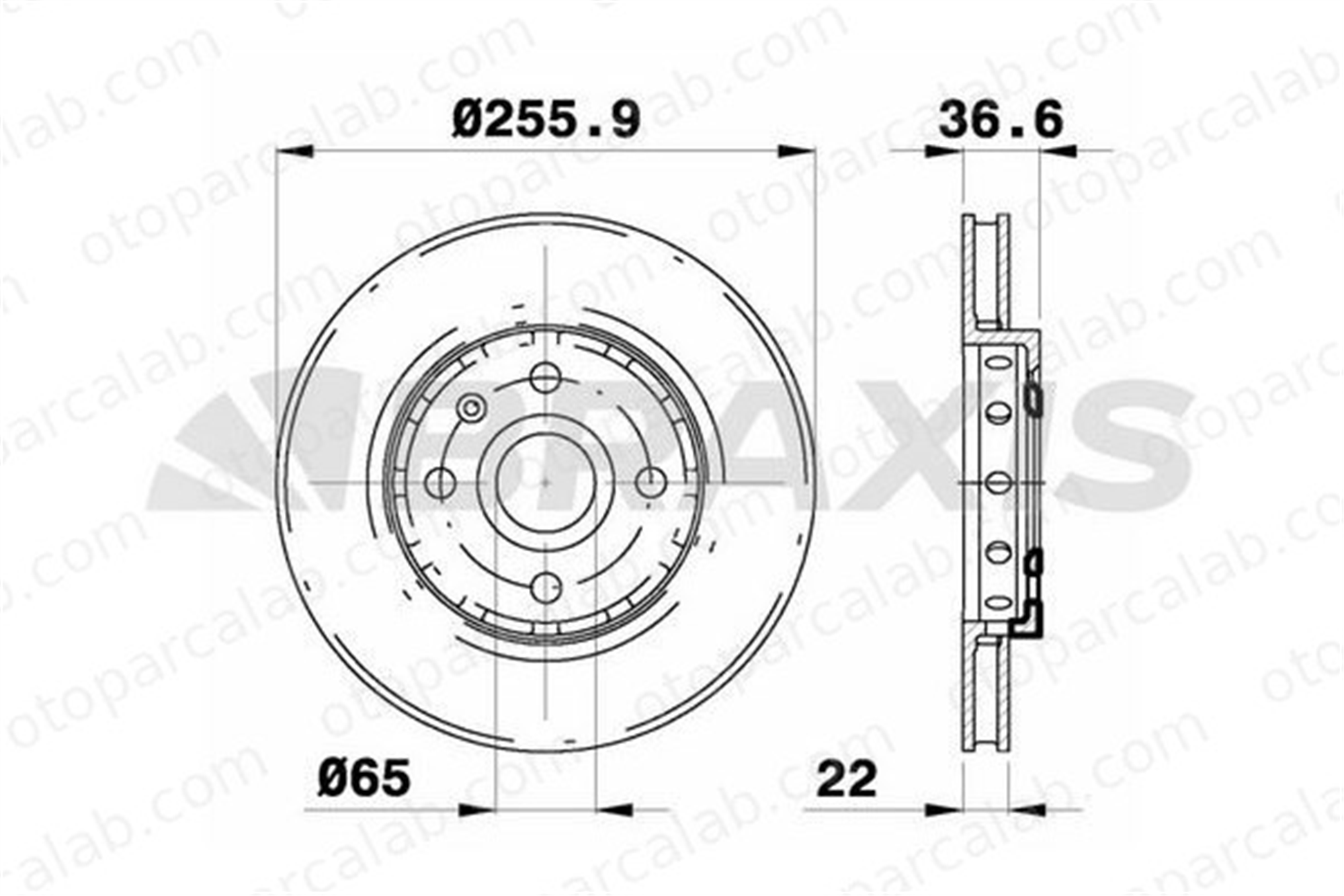 BRAXIS AE0219 Fren Disk Ayna Ön Sağ ve Sol VW UP! SEAT Mii 1S0615301