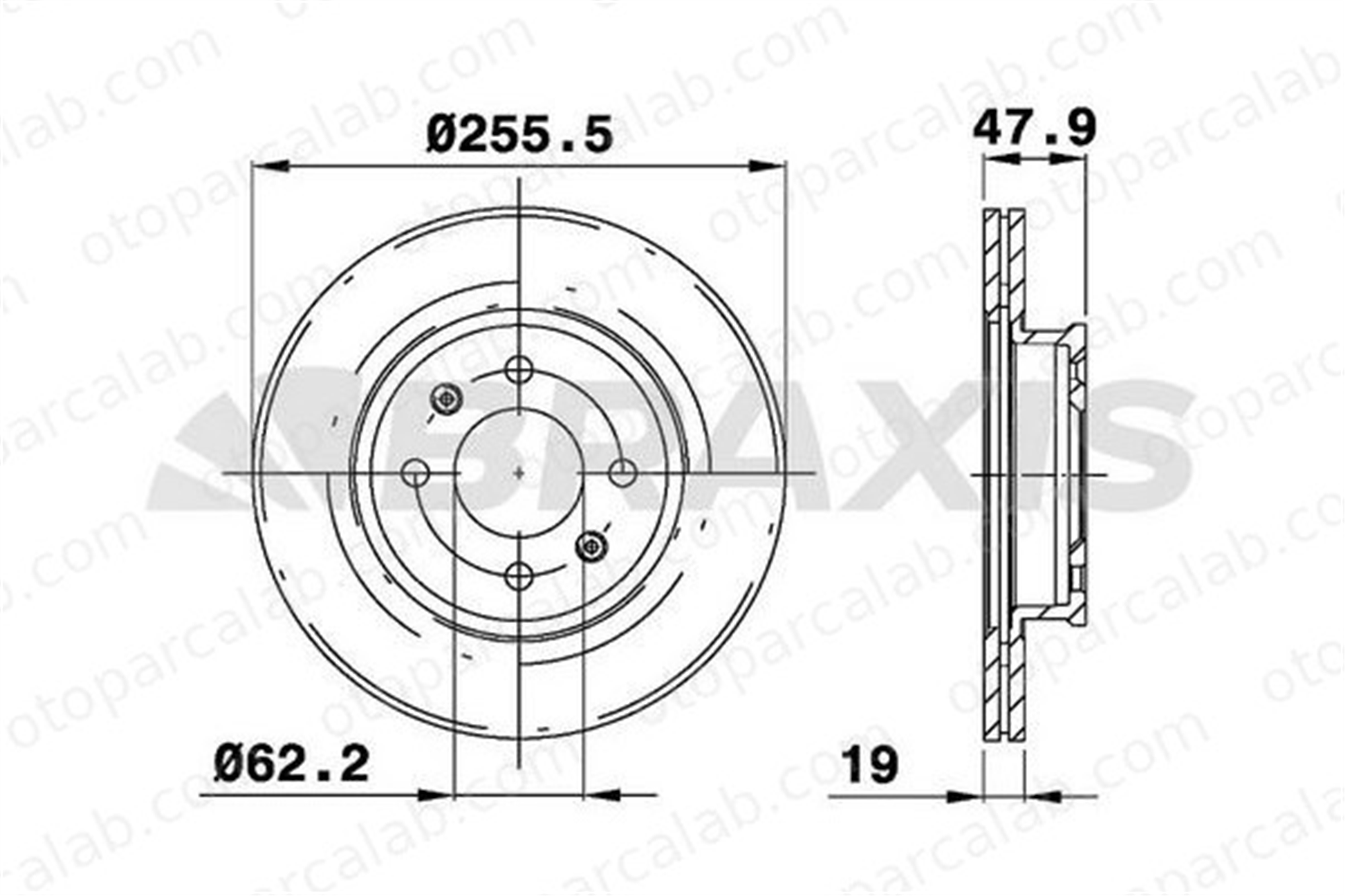 BRAXIS AE0228 Fren Disk Ayna Ön Sağ ve Sol HYUNDAI GETZ 517121C050