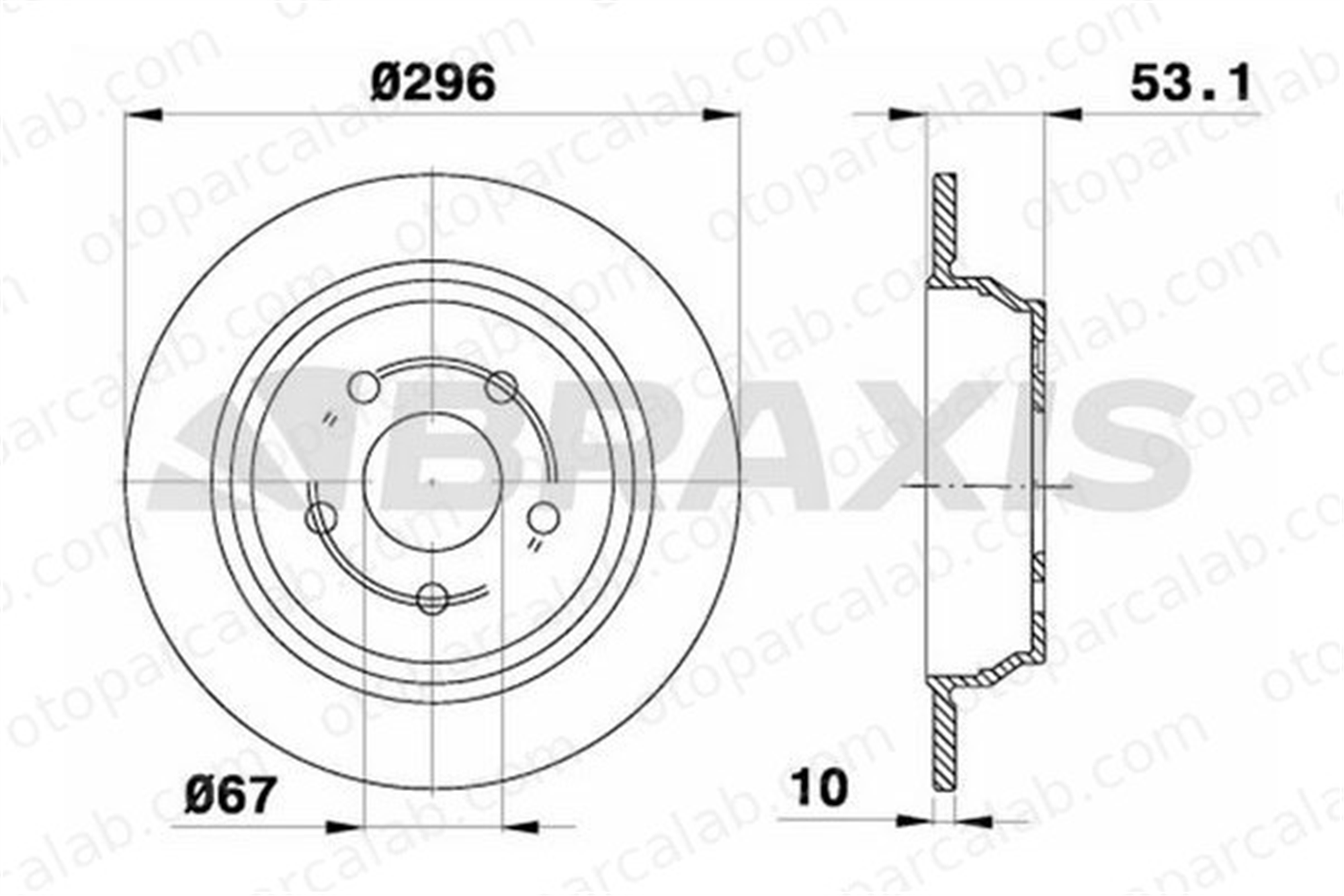 BRAXIS AE0230 Fren Disk Ayna Arka Sağ ve Sol MERCEDES-BENZ VITO Minibüs/Otobüs VITO / MIXTO Panelvan/Van A6394230112 6394230112