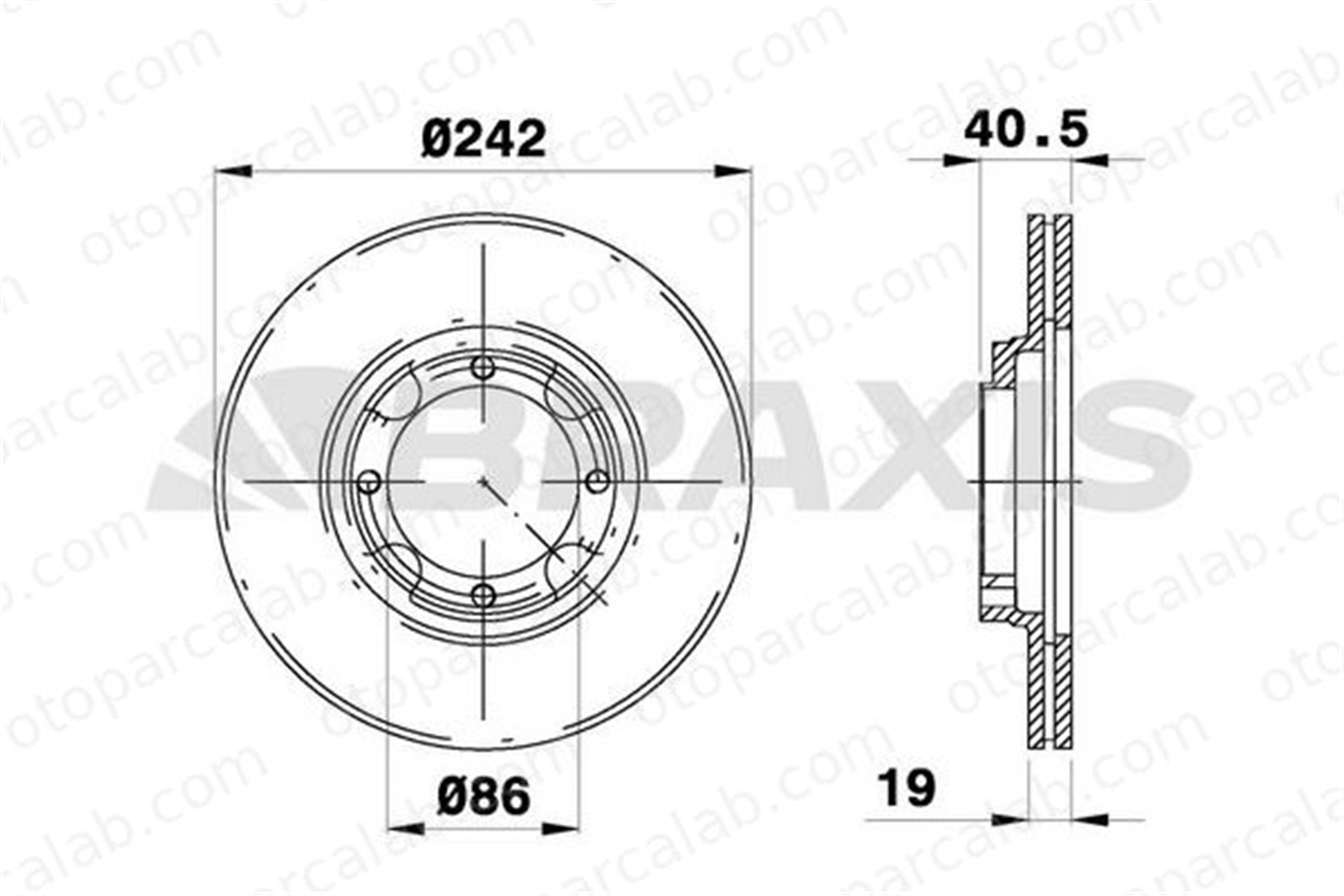 BRAXIS AE0238 Fren Disk Ayna Ön Sağ ve Sol HYUNDAI ACCENT I ACCENT Sedan 5171221350 5171221B00