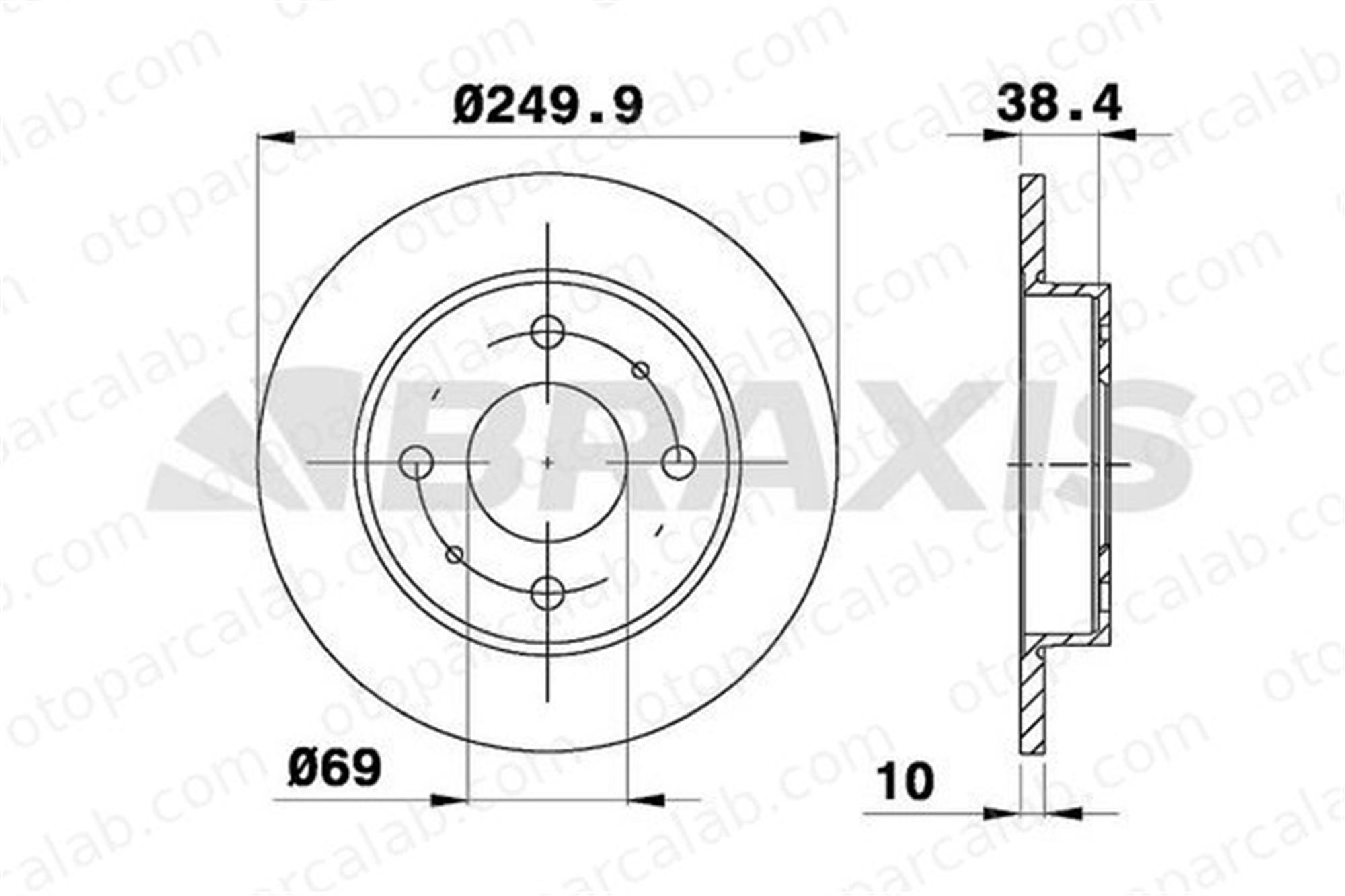 BRAXIS AE0246 Fren Disk Ayna Arka Sağ ve Sol SMART FORFOUR MITSUBISHI COLT VI 4605A076 4544200072