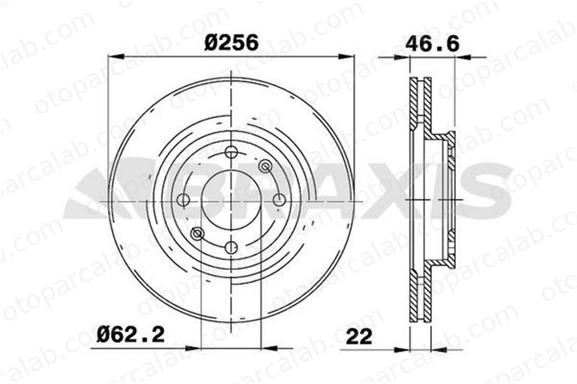 BRAXIS AE0247 Fren Disk Ayna Ön Sağ ve Sol HYUNDAI i20 I ACCENT III 517121G000