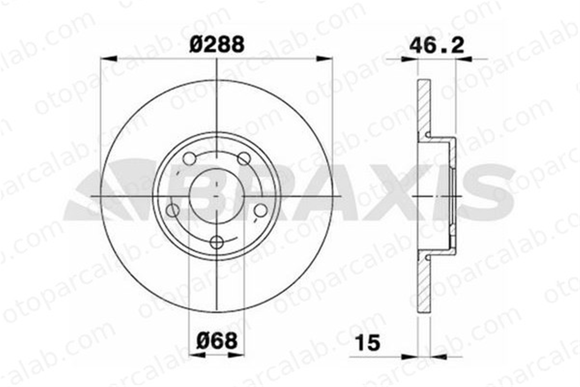 BRAXIS AE0256 Fren Disk Ayna Ön Sağ ve Sol AUDI A6 C4 Avant 100 C4 Avant 4A0615301B