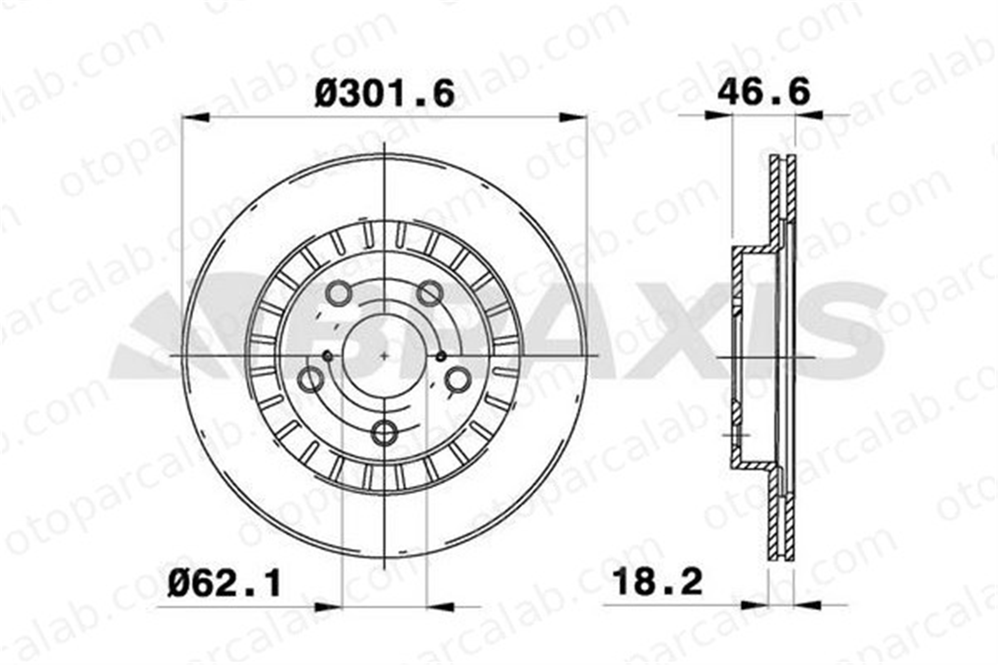 BRAXIS AE0269 Fren Disk Ayna Arka Sağ ve Sol TOYOTA RAV 4 I RAV 4 I Cabrio 4351242010