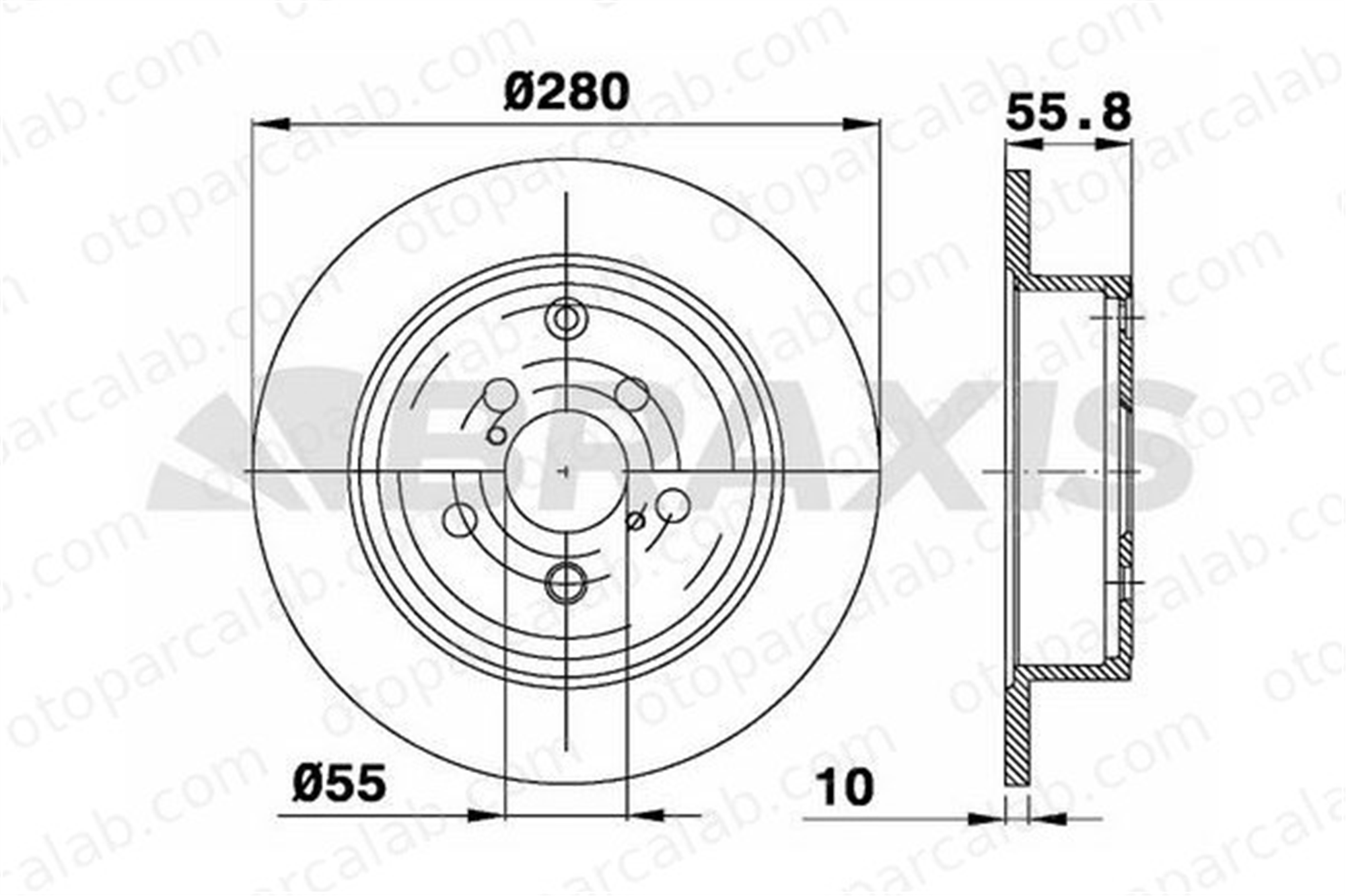 BRAXIS AE0270 Fren Disk Ayna Arka Sağ ve Sol TOYOTA AVENSIS AVENSIS Sedan 4243105060