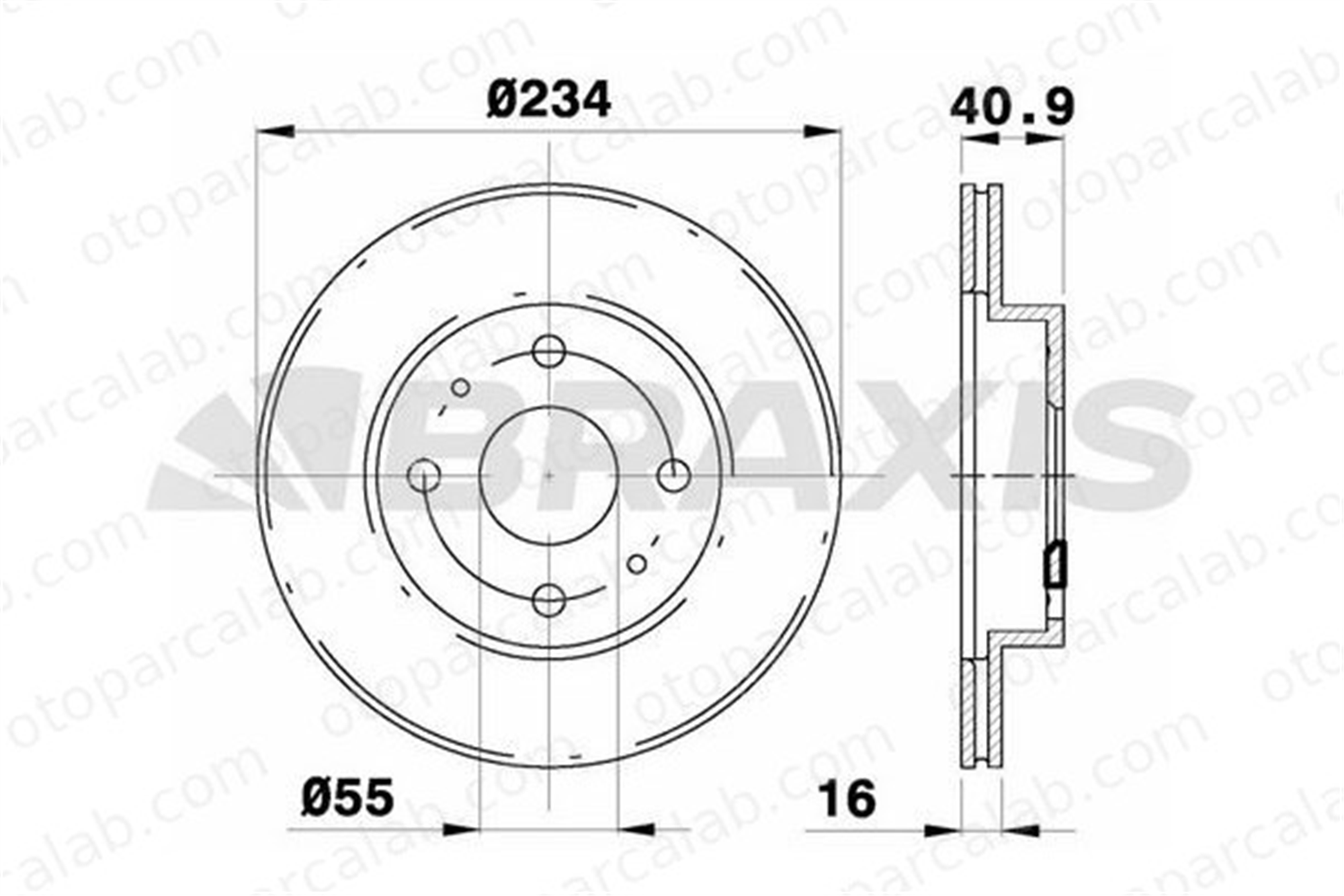 BRAXIS AE0278 Fren Disk Ayna Ön Sağ ve Sol DAIHATSU SIRION YRV 43512B1050