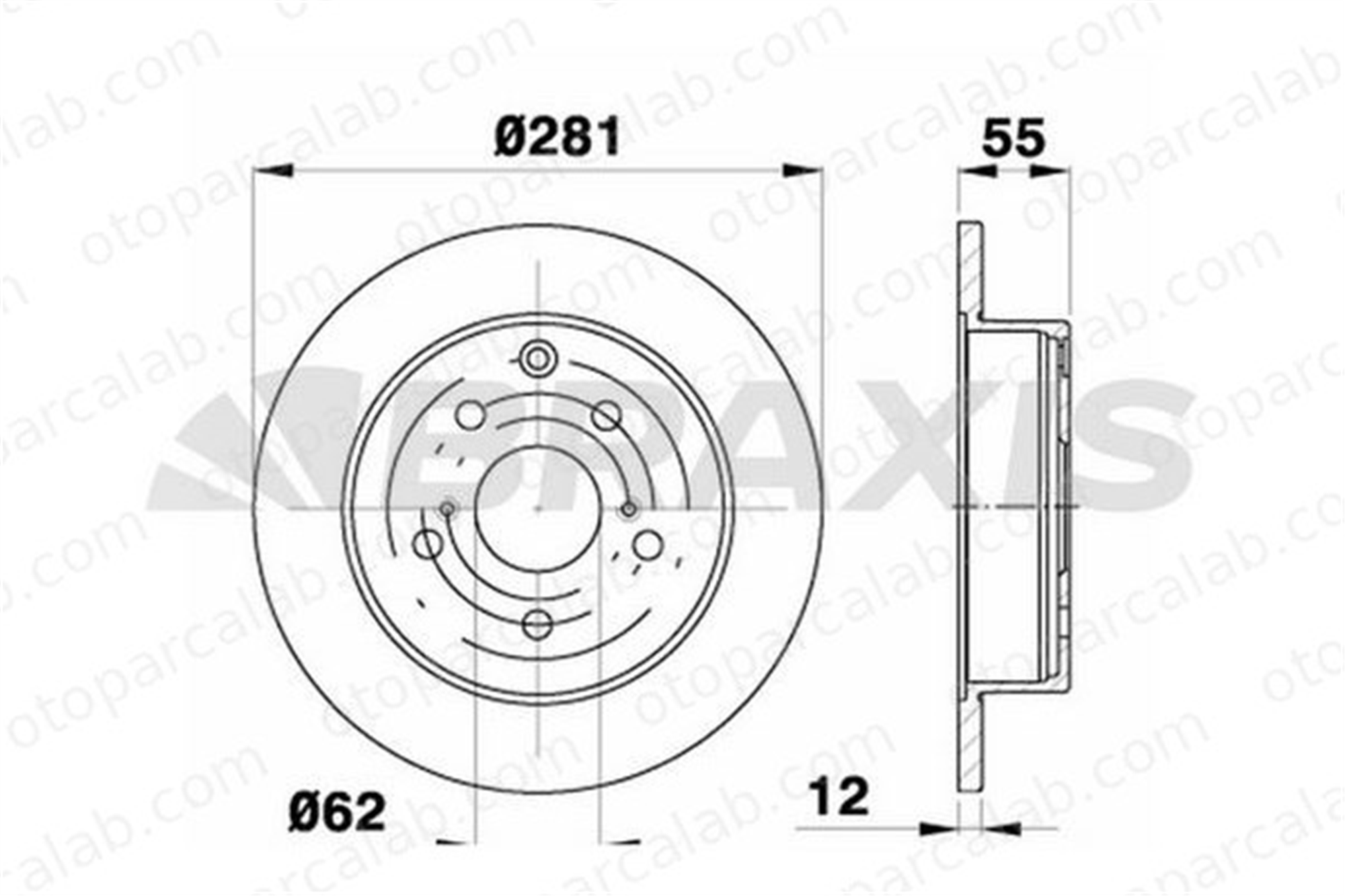 BRAXIS AE0281 Fren Disk Ayna Arka Sağ ve Sol TOYOTA RAV 4 IV RAV 4 III 4243142060
