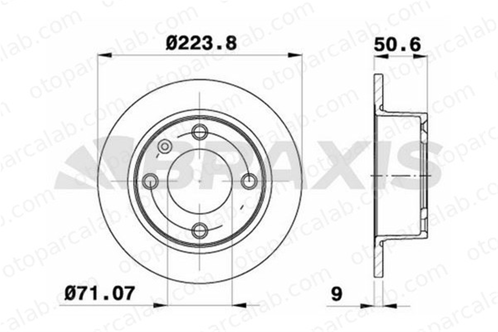 BRAXIS AE0282 Fren Disk Ayna Arka Sağ ve Sol CITROËN XANTIA XANTIA Break 95667811