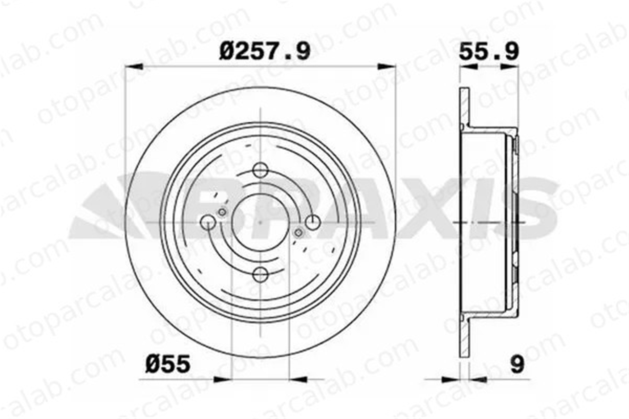 BRAXIS AE0283 Fren Disk Ayna Arka Sağ ve Sol TOYOTA YARIS VERSO COROLLA 4243102071