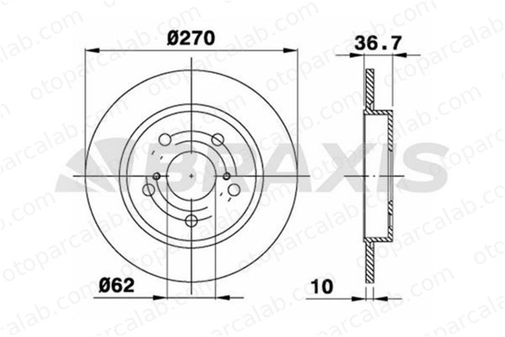 BRAXIS AE0293 Fren Disk Ayna Arka Sağ ve Sol TOYOTA AURIS COROLLA Sedan 4243102170