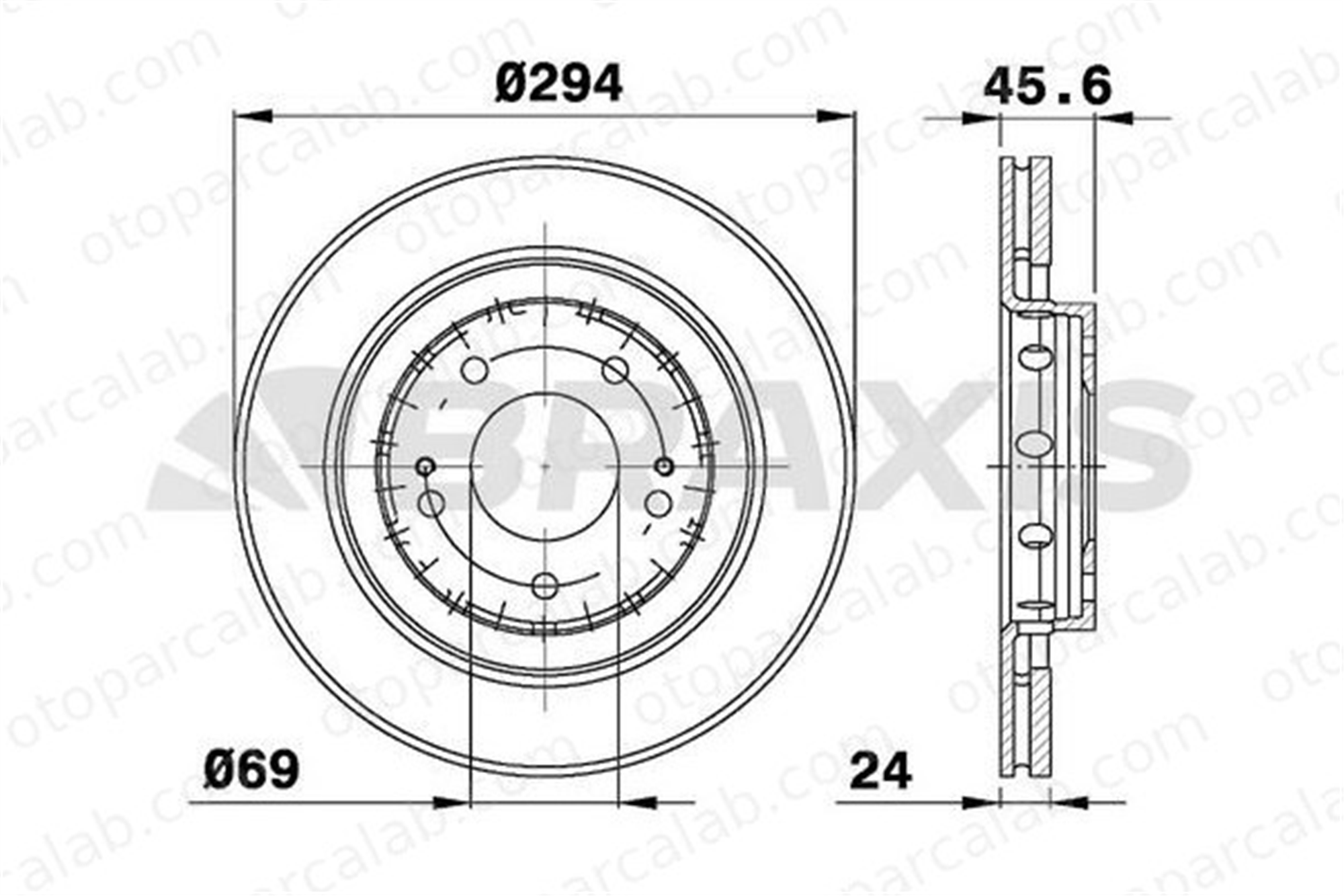 BRAXIS AE0301 Fren Disk Ayna Ön Sağ ve Sol MITSUBISHI OUTLANDER II OUTLANDER III 1606375780 1611429880