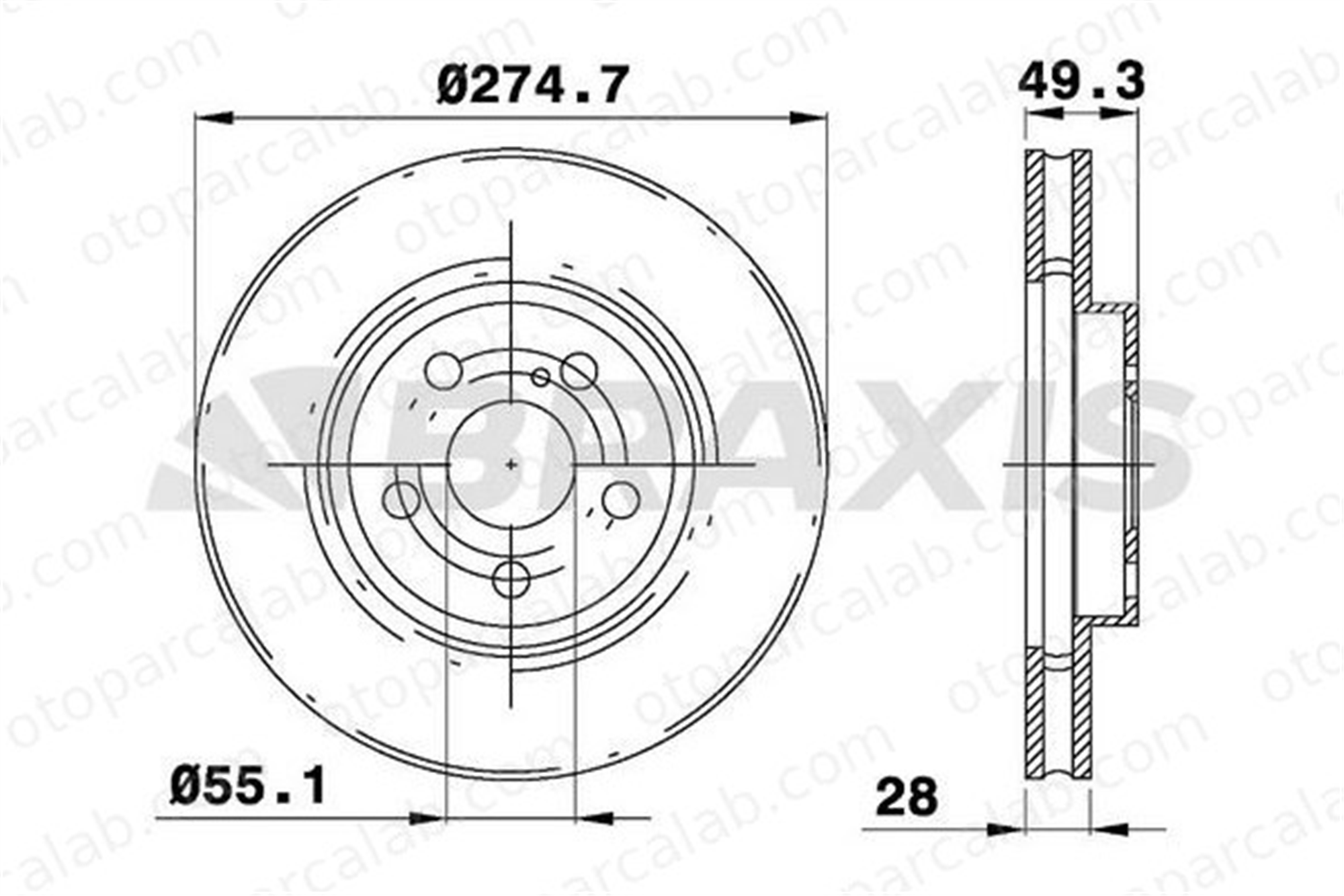 BRAXIS AE0323 Fren Disk Ayna Ön Sağ ve Sol TOYOTA AVENSIS AVENSIS Liftback 4351220590 4351220601
