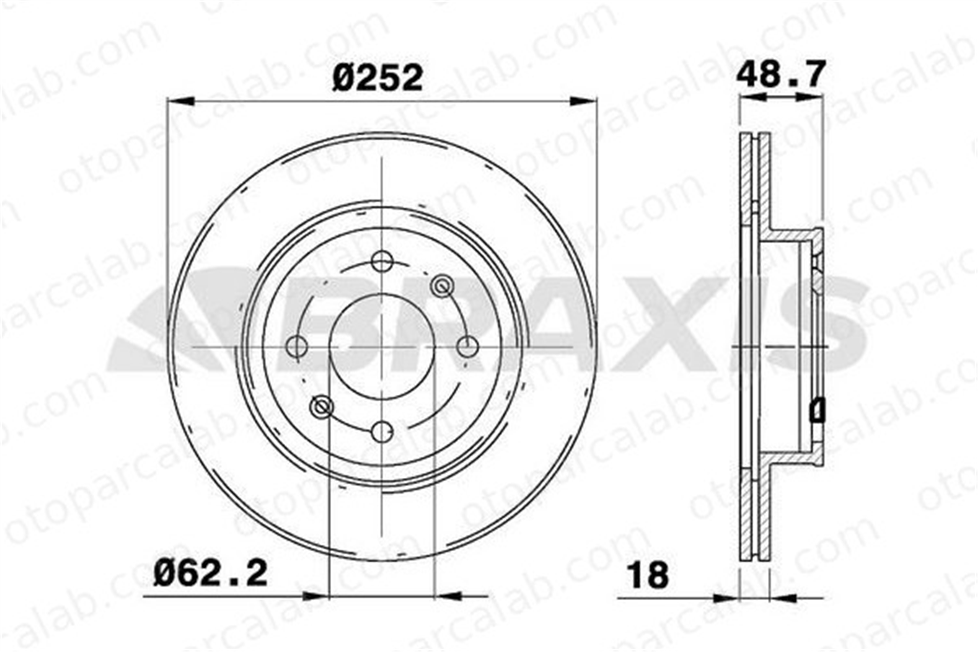 BRAXIS AE0337 Fren Disk Ayna Ön Sağ ve Sol HYUNDAI i10 II i10 III 5171207700 517120X700