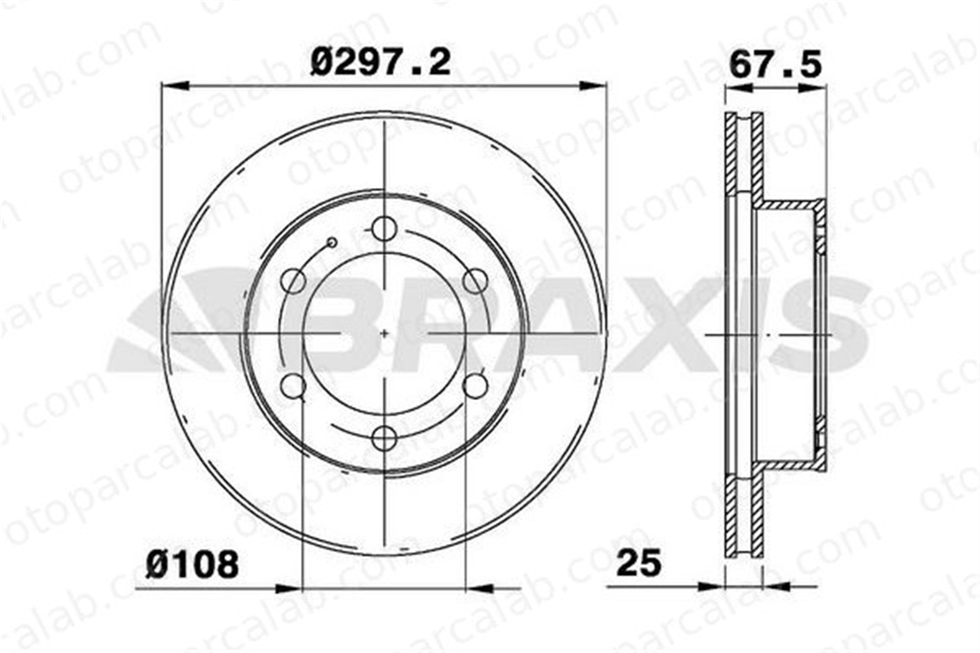 BRAXIS AE0342 Fren Disk Ayna Ön Sağ ve Sol TOYOTA HILUX VII Pick-up 435120K070 435120K060