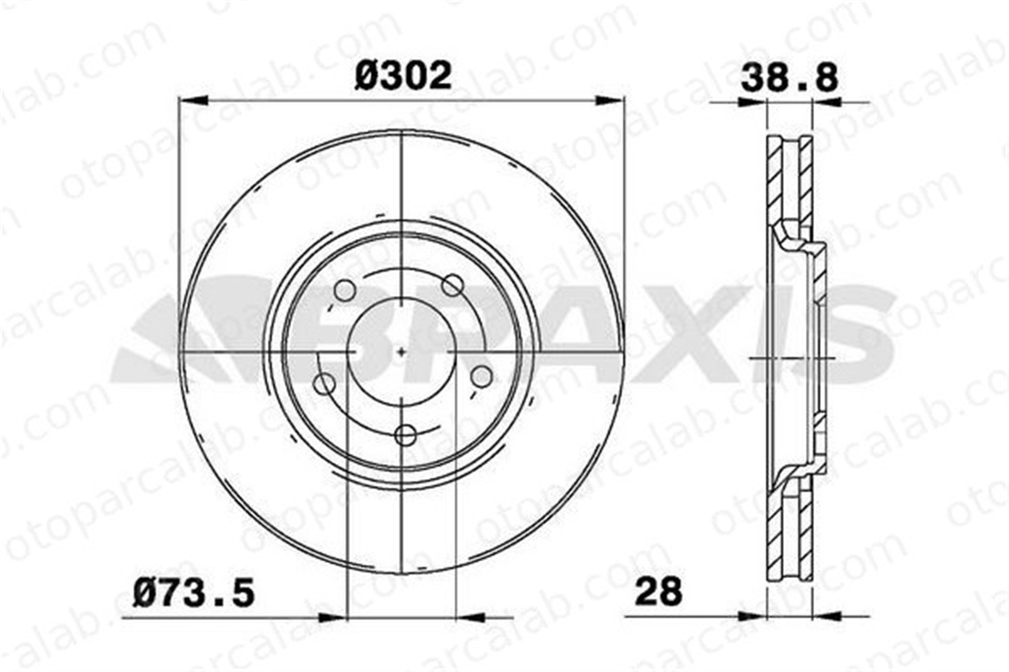 BRAXIS AE0357 Fren Disk Ayna Ön Sağ ve Sol CHRYSLER VOYAGER IV DODGE CARAVAN 4683918 4683918AB