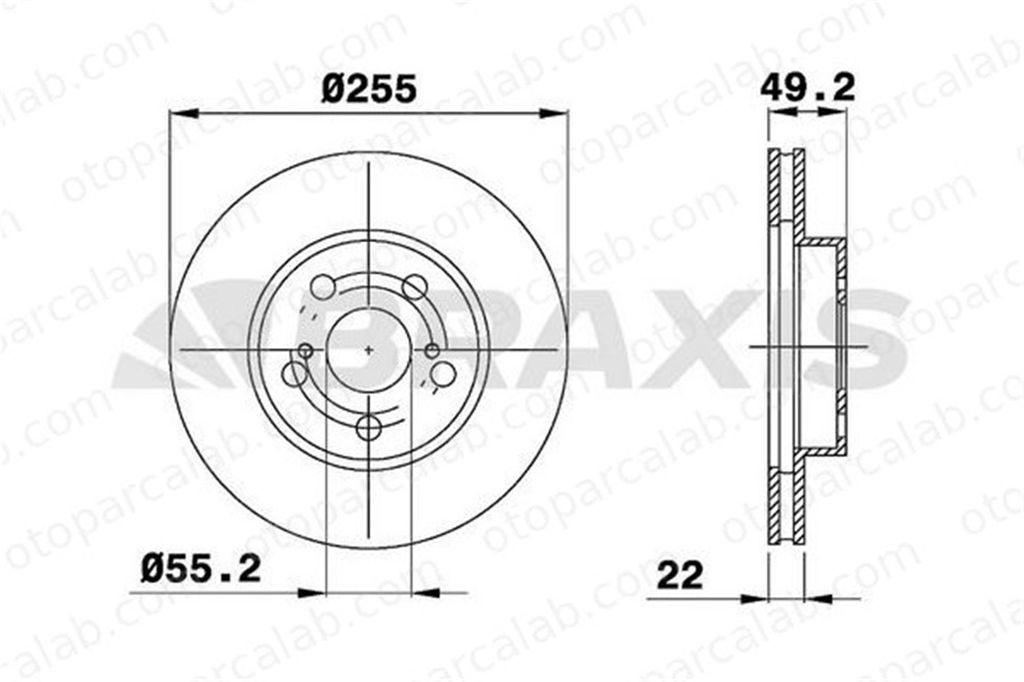 BRAXIS AE0372 Fren Disk Ayna Ön Sağ ve Sol TOYOTA AVENSIS Sedan AVENSIS Station wagon DF4906 4351247030