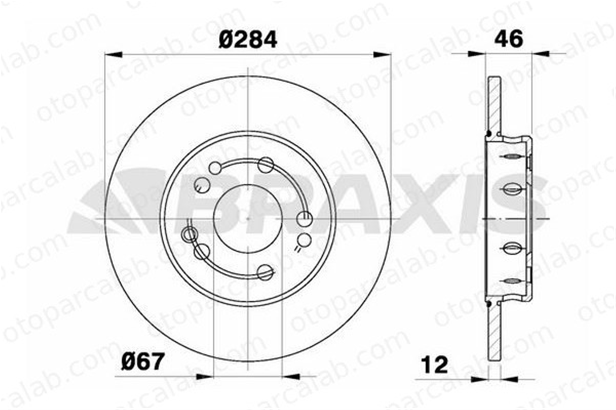 BRAXIS AE0394 Fren Disk Ayna Ön Sağ ve Sol MERCEDES-BENZ 124 T-Model 124 Sedan A1244211212 1244211312