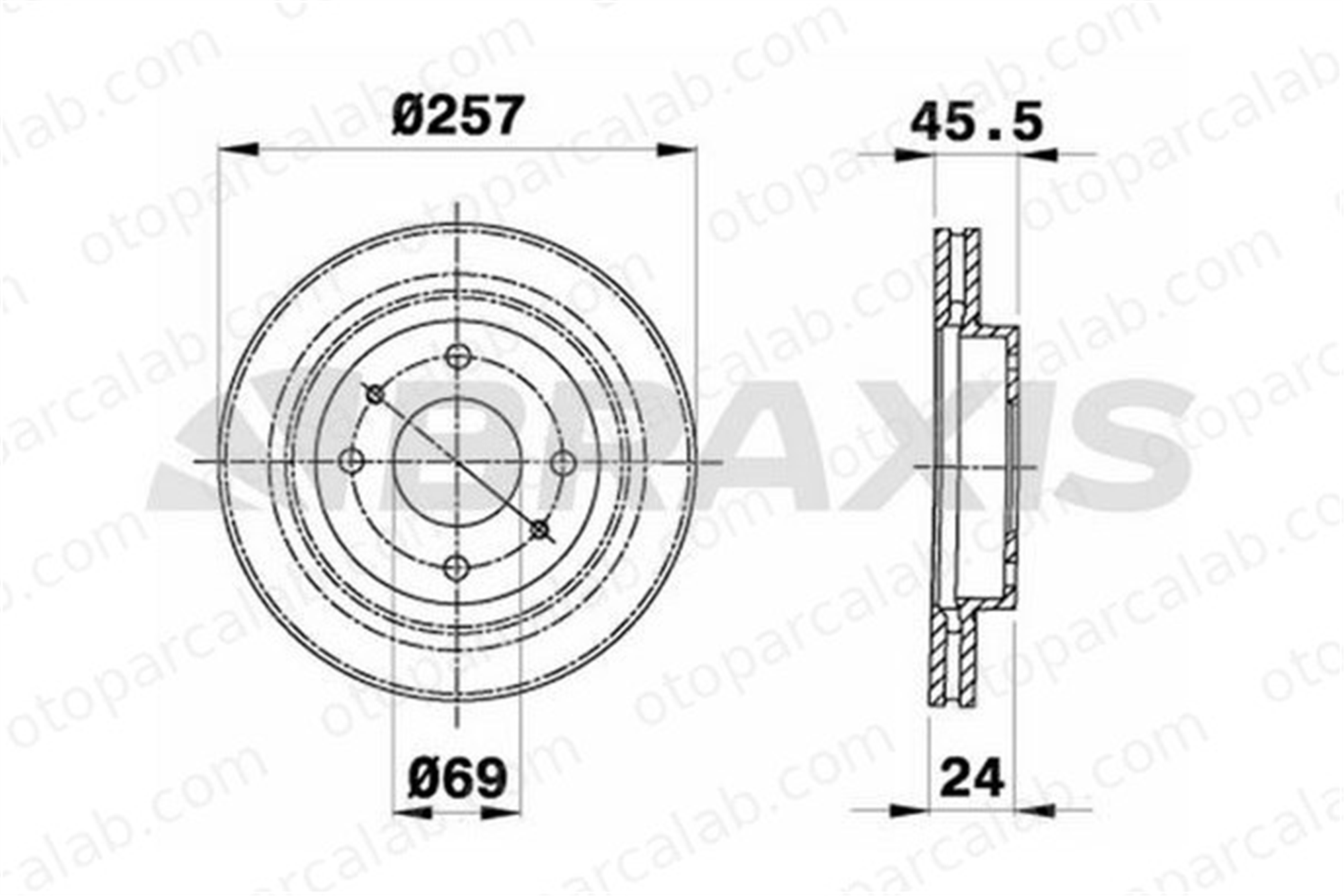 BRAXIS AE0405 Fren Disk Ayna Ön Sağ ve Sol HYUNDAI LANTRA II Station wagon LANTRA II 5171238100