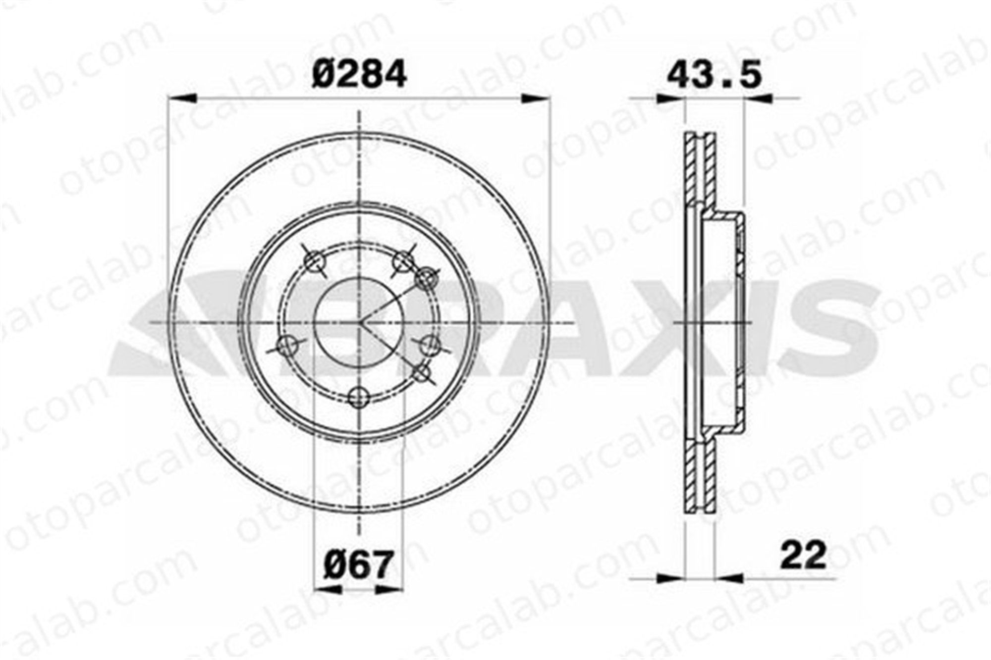 BRAXIS AE0406 Fren Disk Ayna Ön Sağ ve Sol MERCEDES-BENZ 124 T-Model 124 Sedan 1244211612 A1244211612