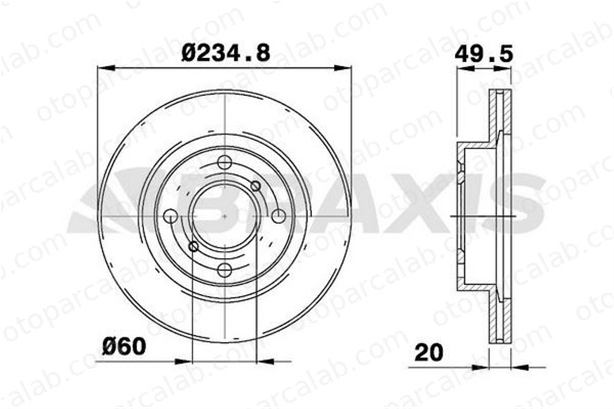 BRAXIS AE0408 Fren Disk Ayna Ön Sağ ve Sol SUZUKI BALENO Station wagon BALENO DF4117 5531161G00