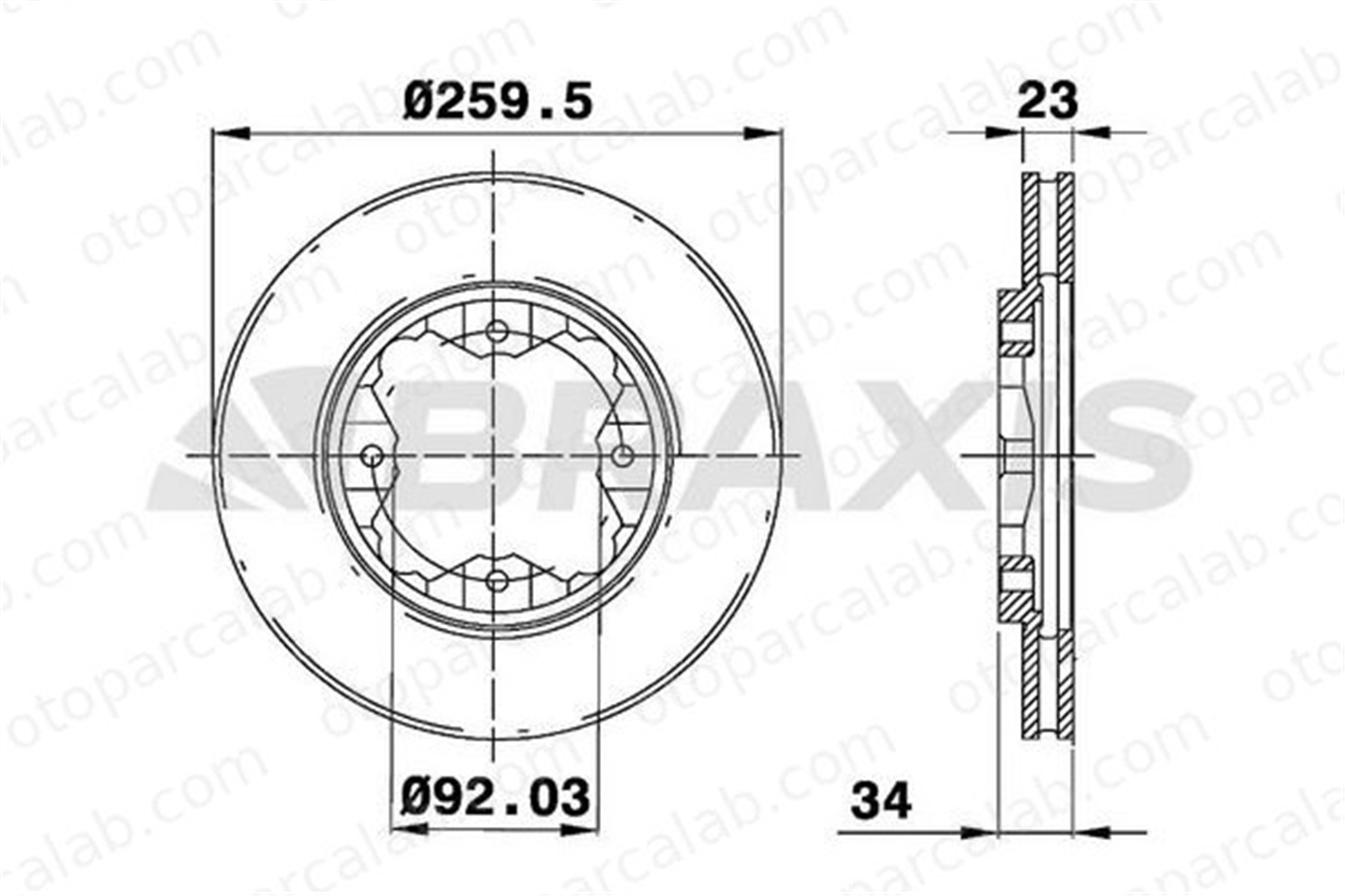BRAXIS AE0423 Fren Disk Ayna Ön Sağ ve Sol ROVER 600 I CITROËN AXEL 45251SM4000 45251SM4020