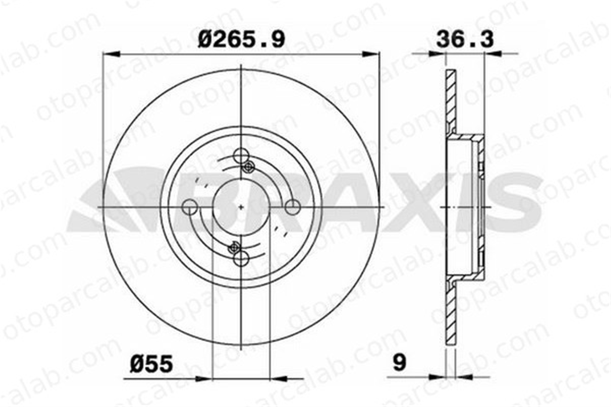 BRAXIS AE0475 Fren Disk Ayna Arka Sağ ve Sol TOYOTA COROLLA Compact COROLLA DF4560 4243112150