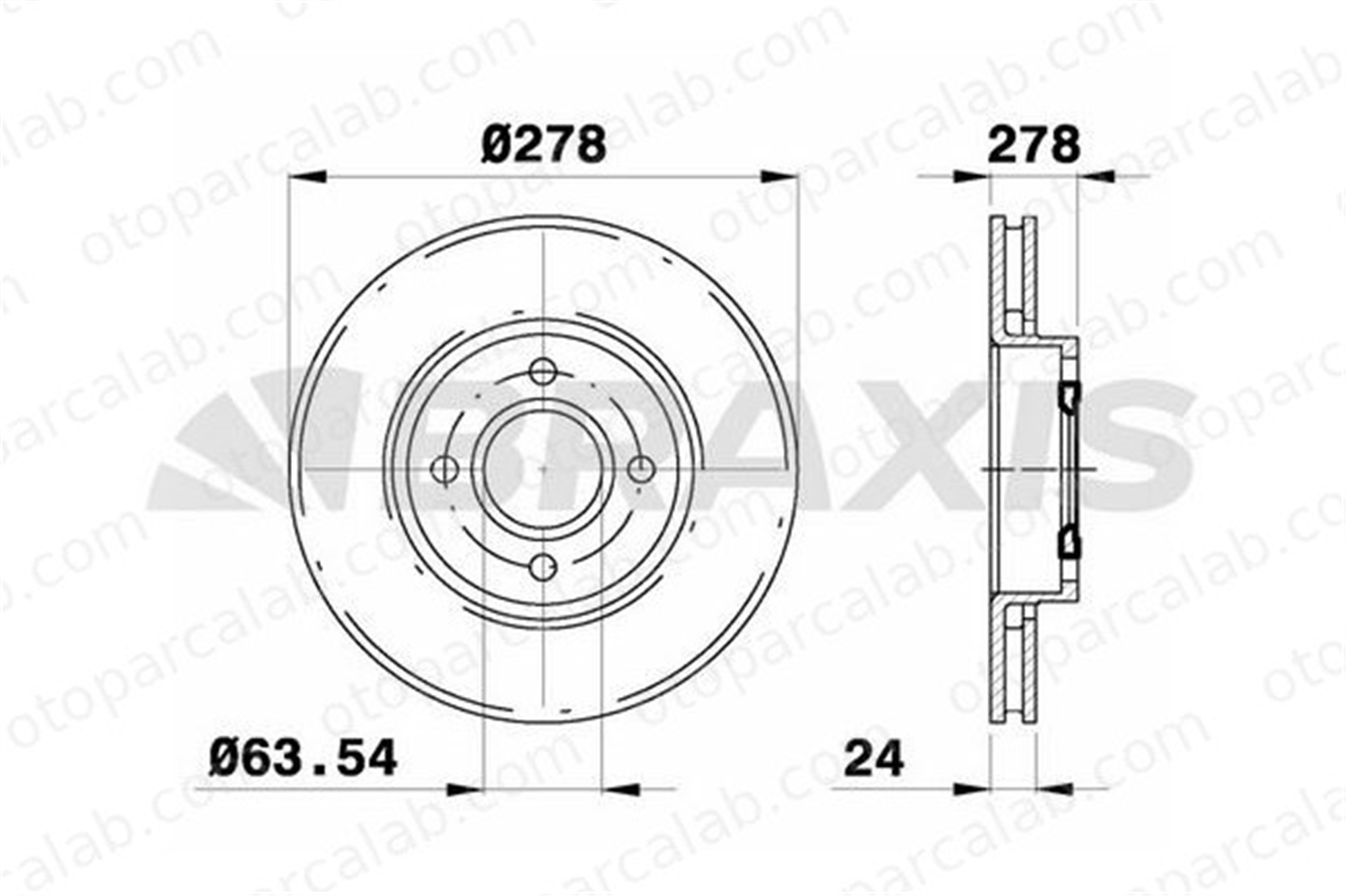 BRAXIS AE0490 Fren Disk Ayna Ön Sağ ve Sol FORD MONDEO II Turnier MONDEO I DF2751 5026785