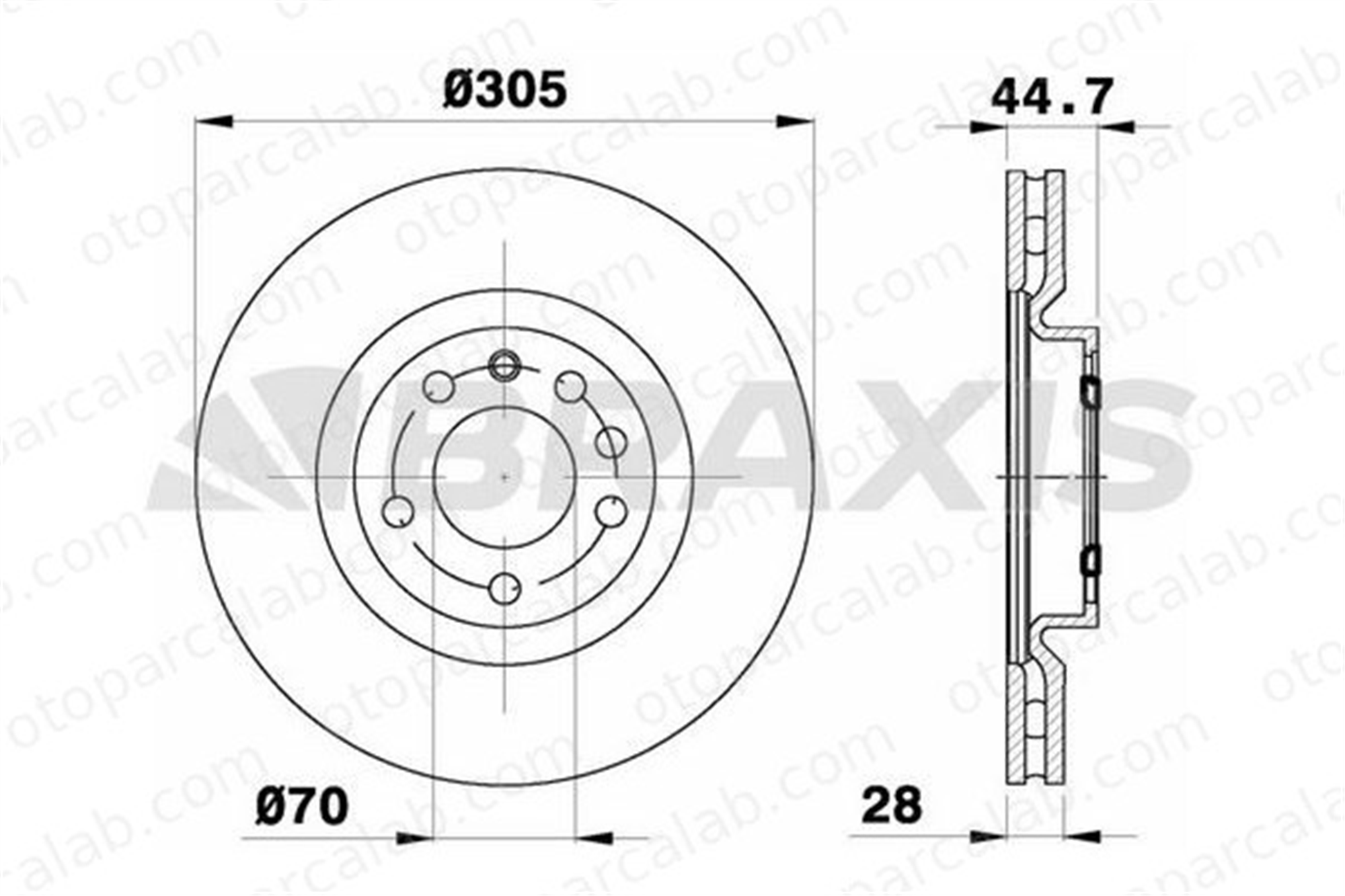 BRAXIS AE0501 Fren Disk Ayna Ön Sağ ve Sol FIAT CROMA DF4475 51757229
