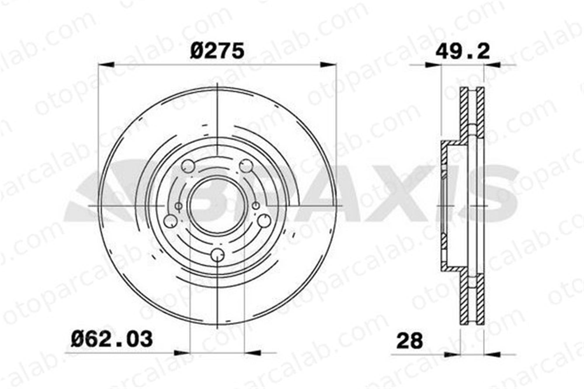BRAXIS AE0507 Fren Disk Ayna Ön Sağ ve Sol TOYOTA CAMRY AVENSIS VERSO 4351233040 4351233043