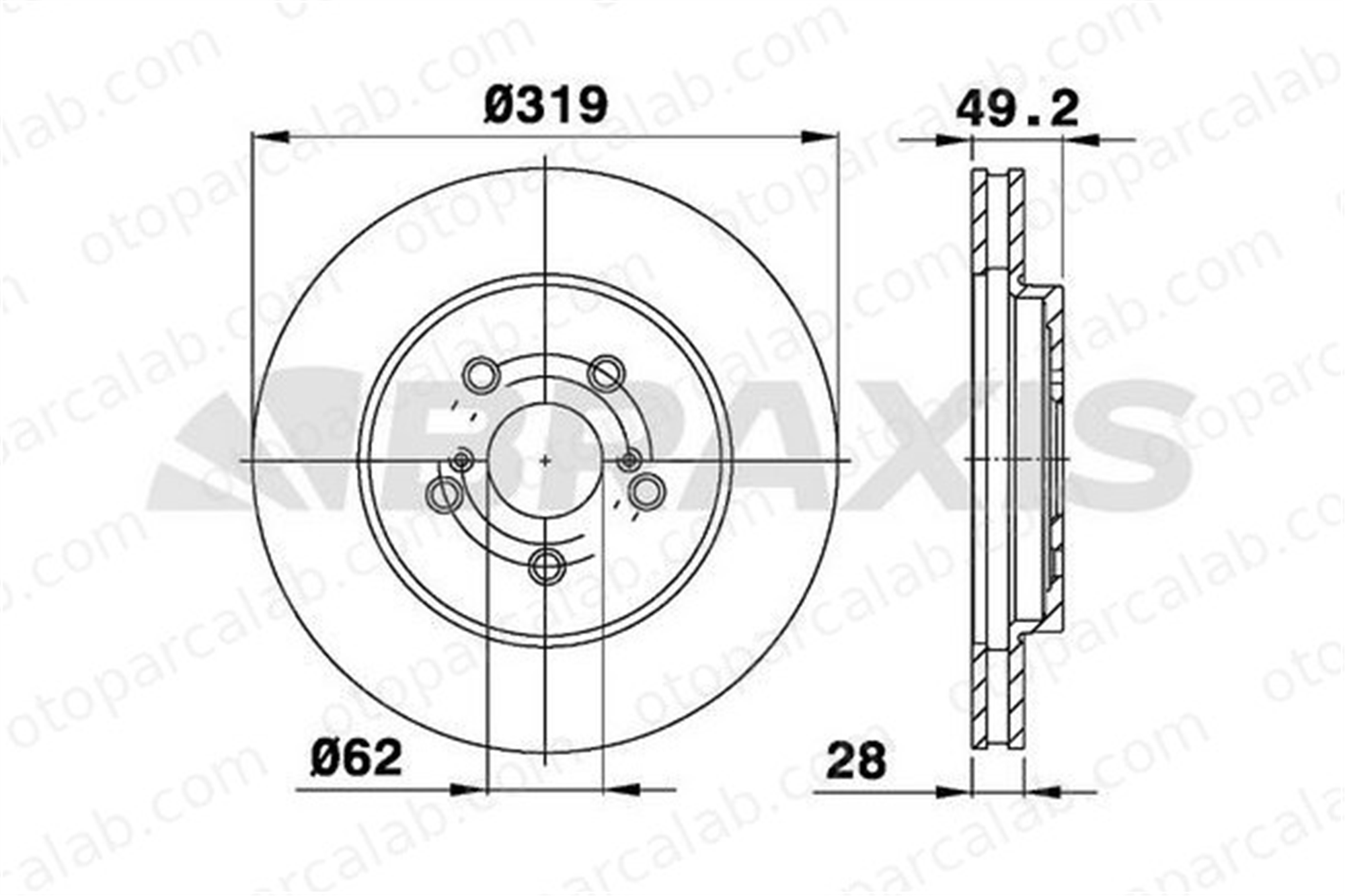 BRAXIS AE0508 Fren Disk Ayna Ön Sağ ve Sol LEXUS RX DF4493 4351248081