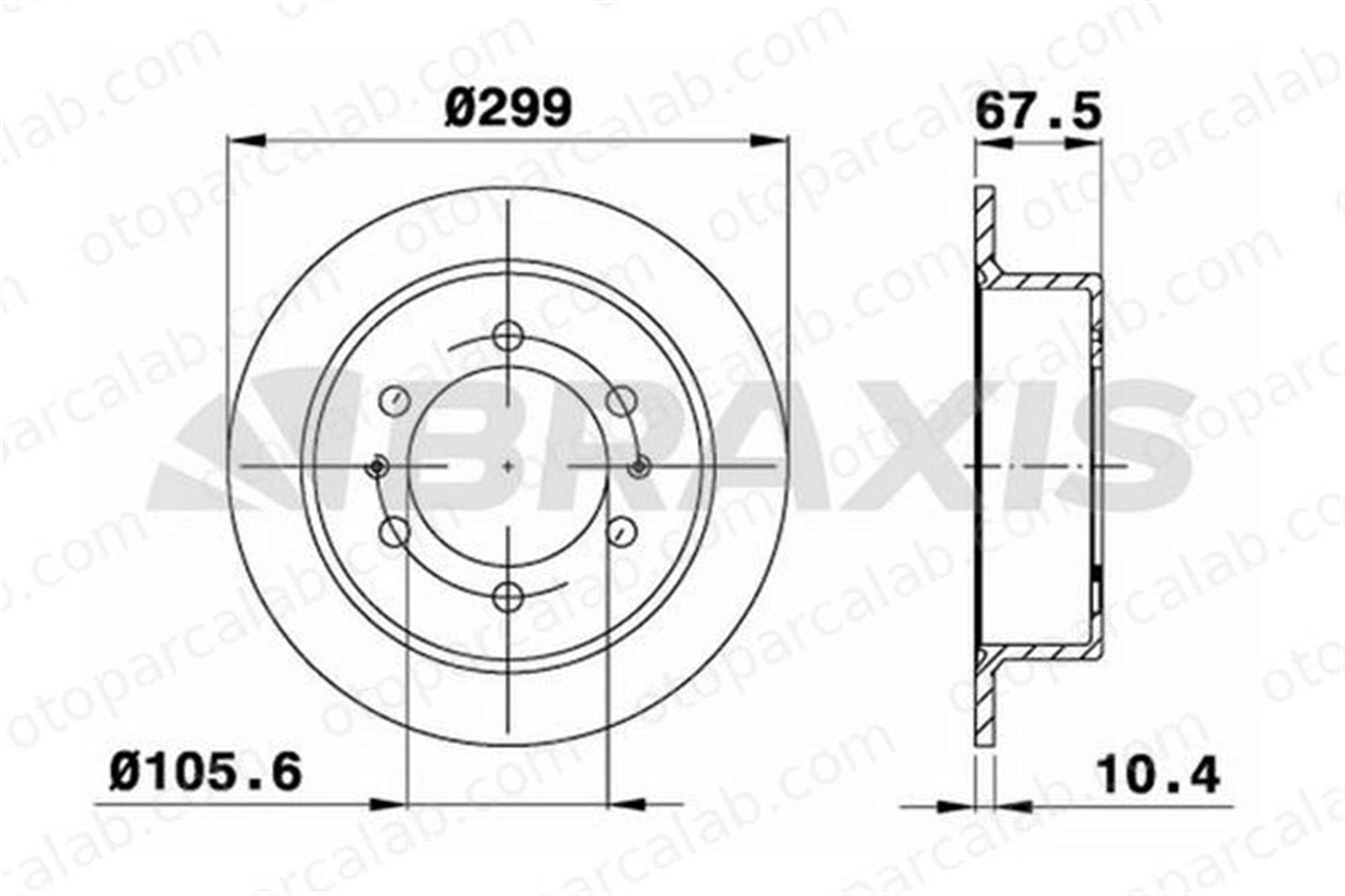 BRAXIS AE0515 Fren Disk Ayna Arka Sağ ve Sol SSANGYONG KORANDO MUSSO 4840105100 4840105101