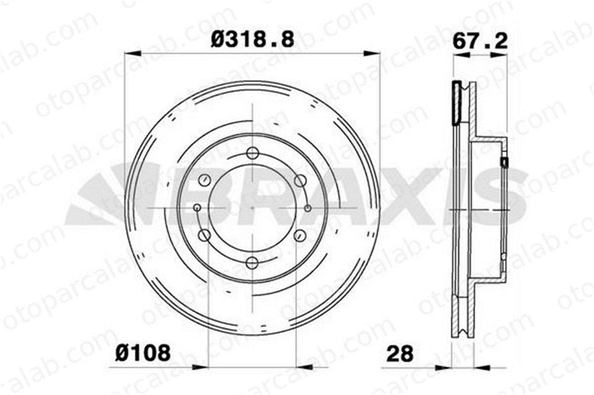 BRAXIS AE0546 Fren Disk Ayna Ön Sağ ve Sol TOYOTA HILUX VIII Pick-up HILUX V Pick-up 435120K100
