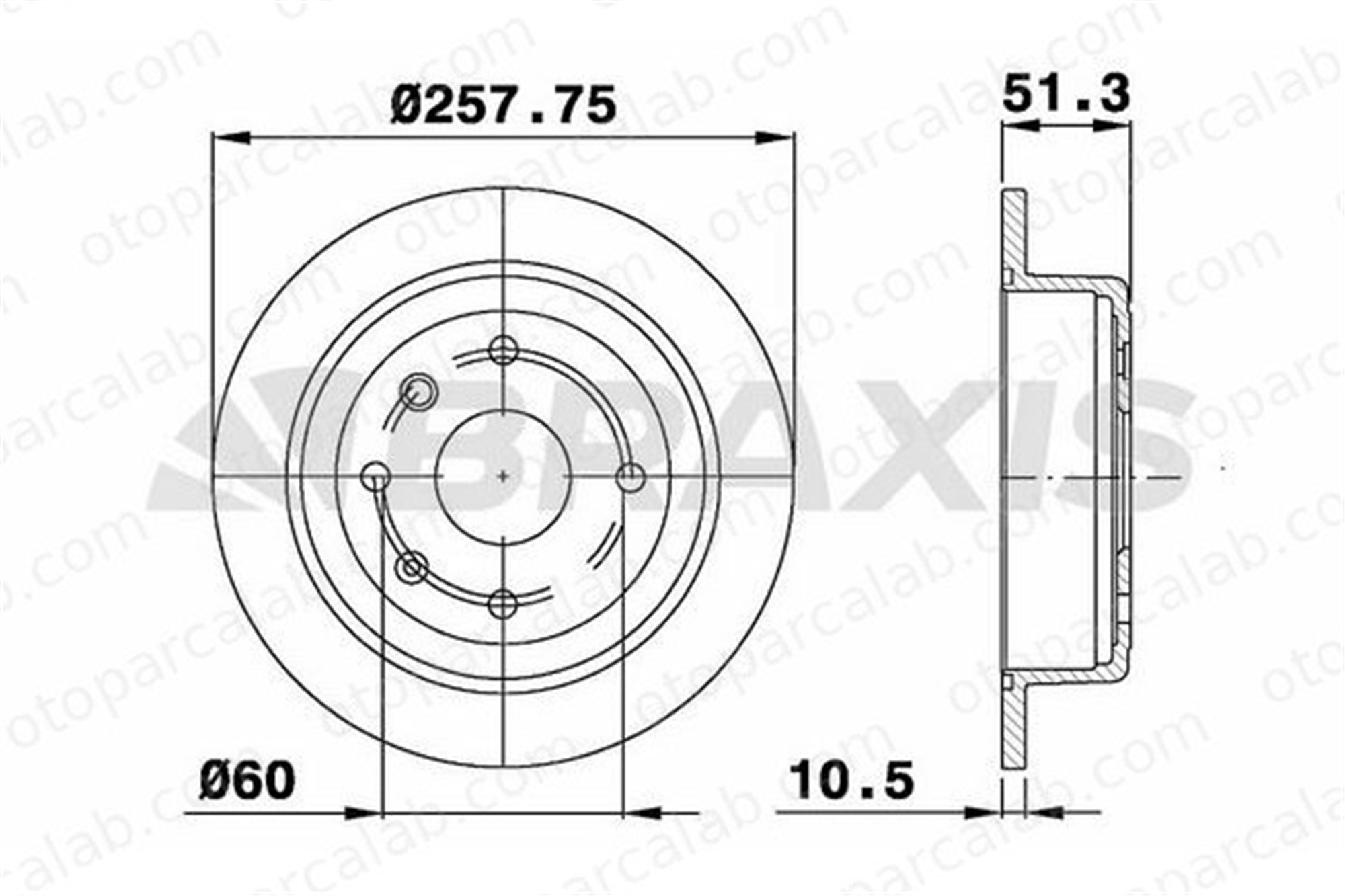 BRAXIS AE0547 Fren Disk Ayna Arka Sağ ve Sol CHEVROLET LACETTI LACETTI Station wagon 96549630