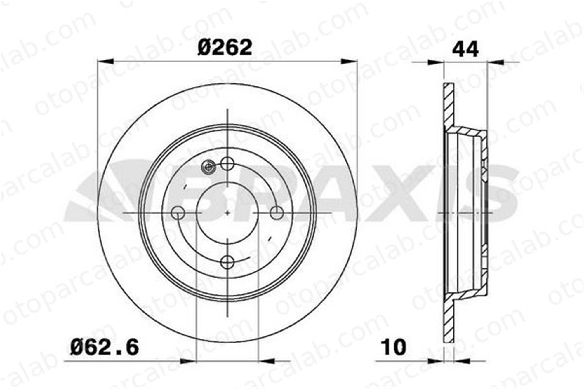 BRAXIS AE0550 Fren Disk Ayna Arka Sağ ve Sol HYUNDAI i20 II KIA RIO IV 584110U300