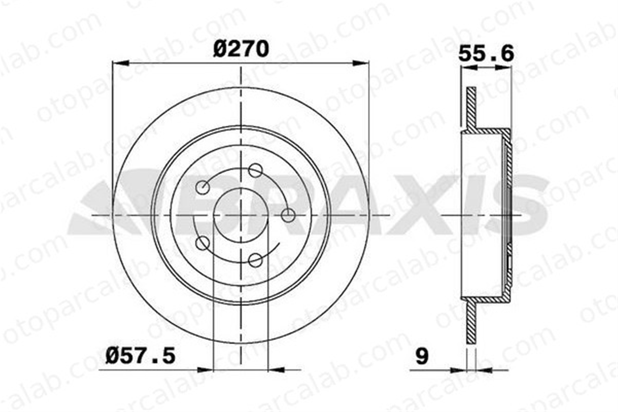 BRAXIS AE0560 Fren Disk Ayna Arka Sağ ve Sol CHRYSLER PT CRUISER NEON 4764934AA 5085651AA