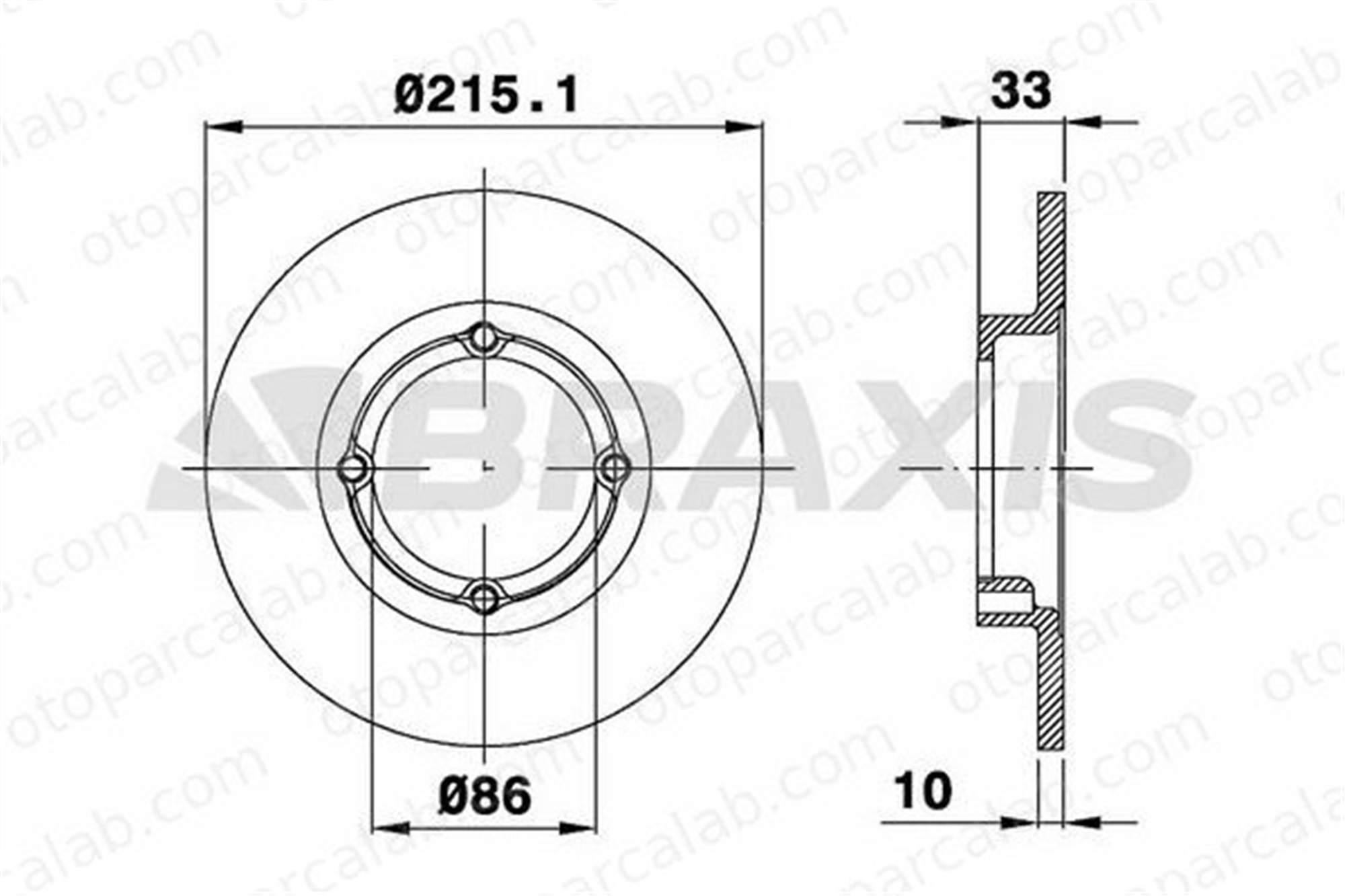 BRAXIS AE0577 Fren Disk Ayna Ön Sağ ve Sol SUZUKI SWIFT I SUPER CARRY Minibüs/Otobüs DF1925 55511M82000