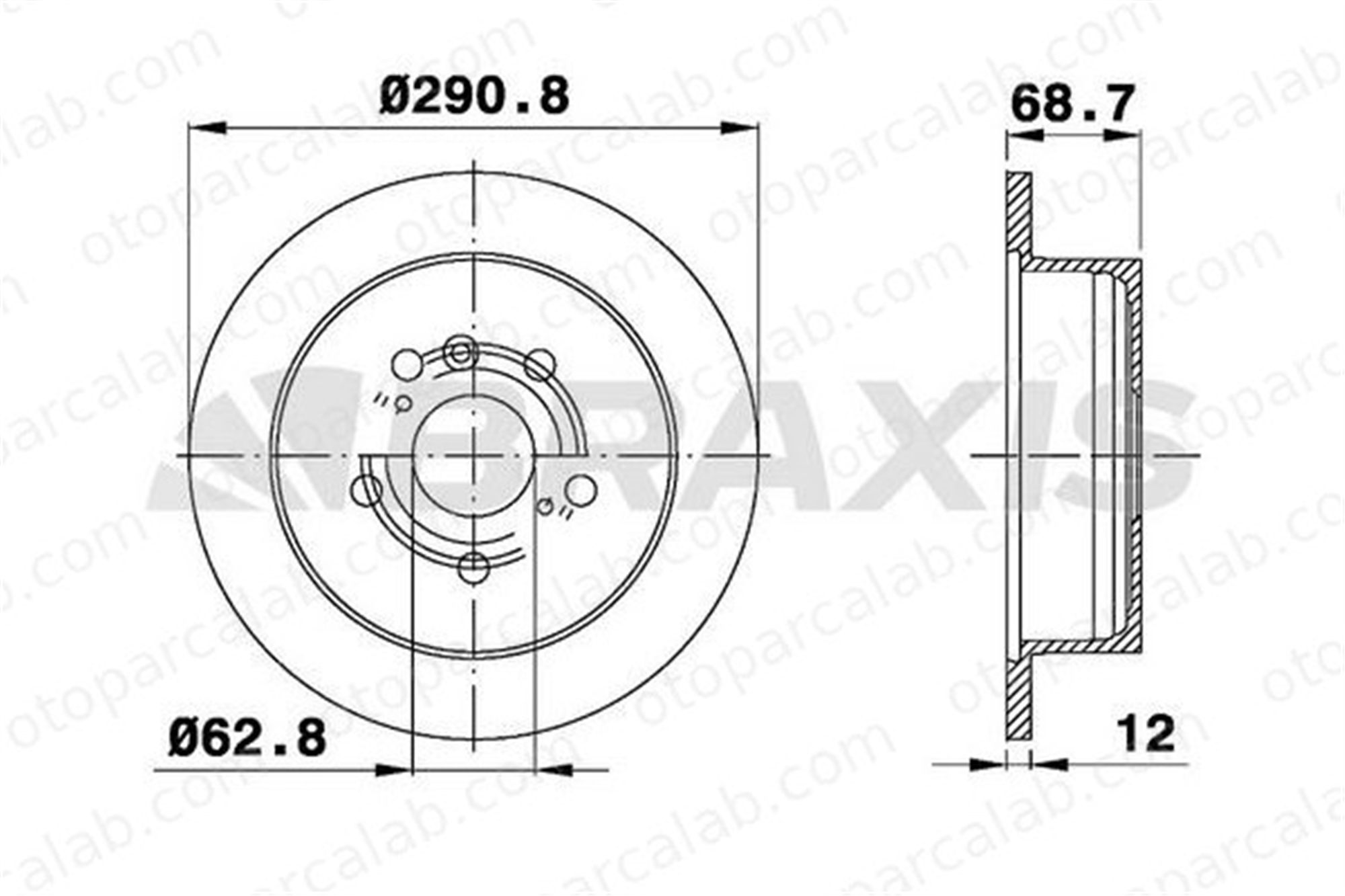 BRAXIS AE0607 Fren Disk Ayna Arka Sağ ve Sol TOYOTA AVENSIS VERSO PREVIA II 4243128090 4243144030