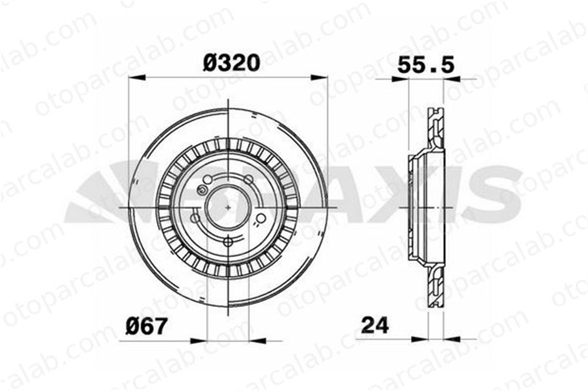 BRAXIS AE0627 Fren Disk Ayna Arka Sağ ve Sol MERCEDES-BENZ S-SERISI S-SERISI Coupe A2214231012 2214231012