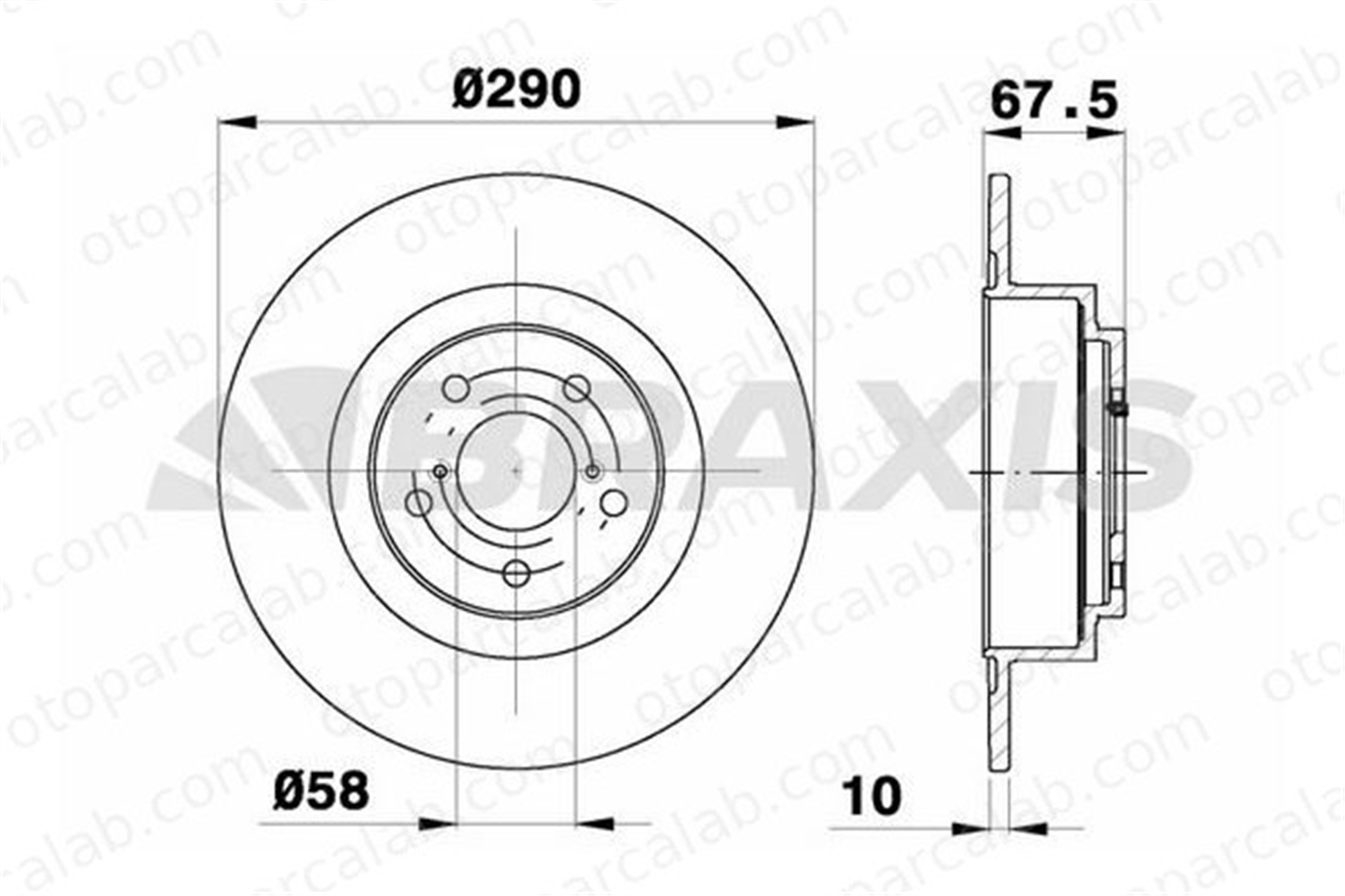 BRAXIS AE0679 Fren Disk Ayna Arka Sağ ve Sol SUBARU LEGACY III LEGACY III Station wagon DF7329 26700AE061