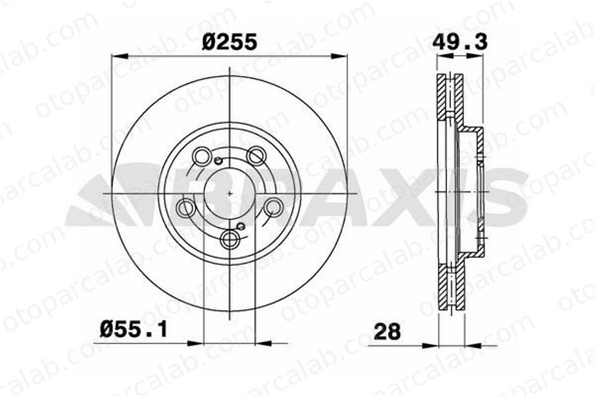 BRAXIS AE0686 Fren Disk Ayna Ön Sağ ve Sol TOYOTA CARINA E VI CARINA E VI Sedan 4351205010 4351205020